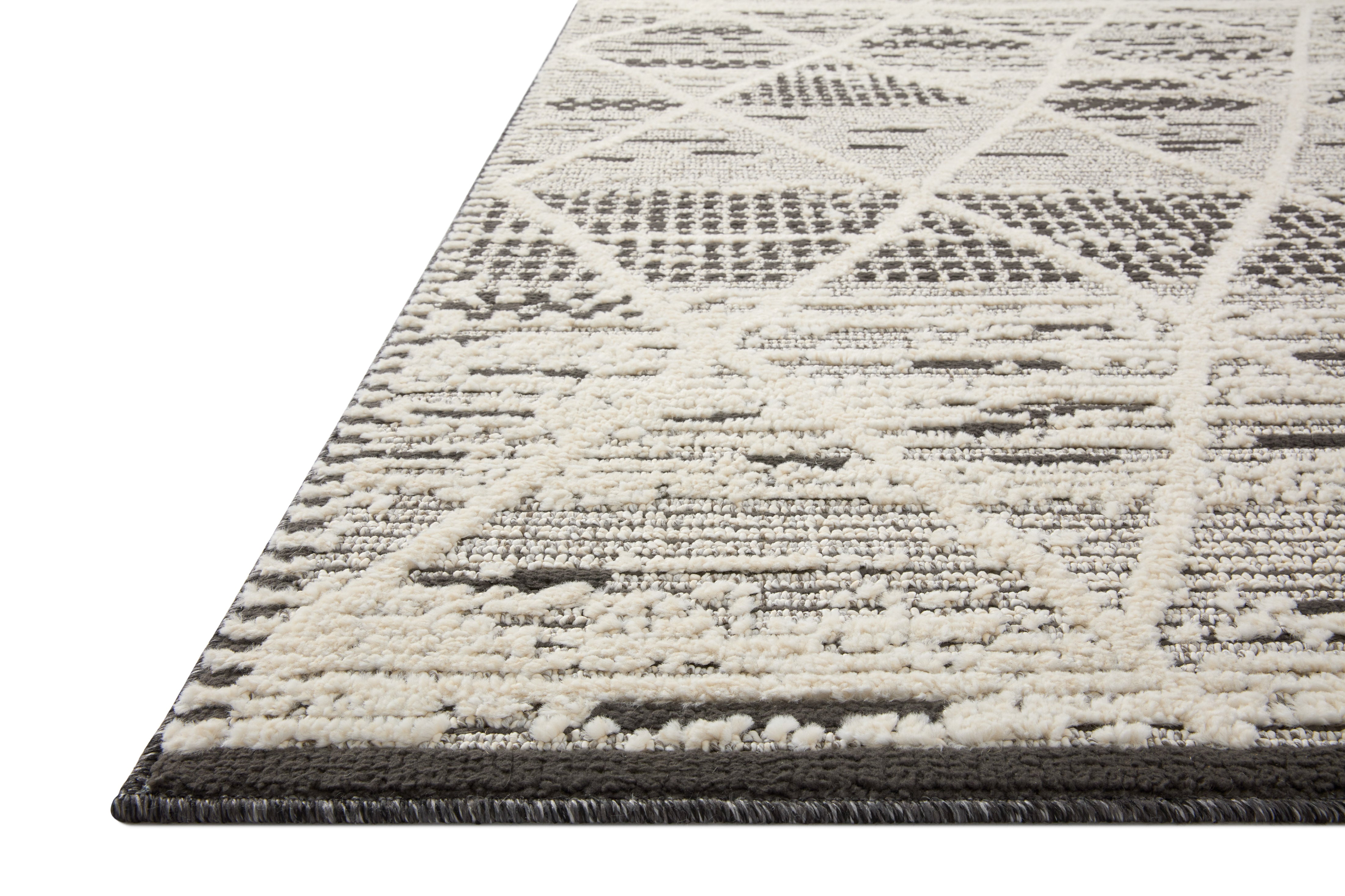 Loloi Fabian Charcoal / Ivory Square Rug No.1 RUGS - synthetic Loloi