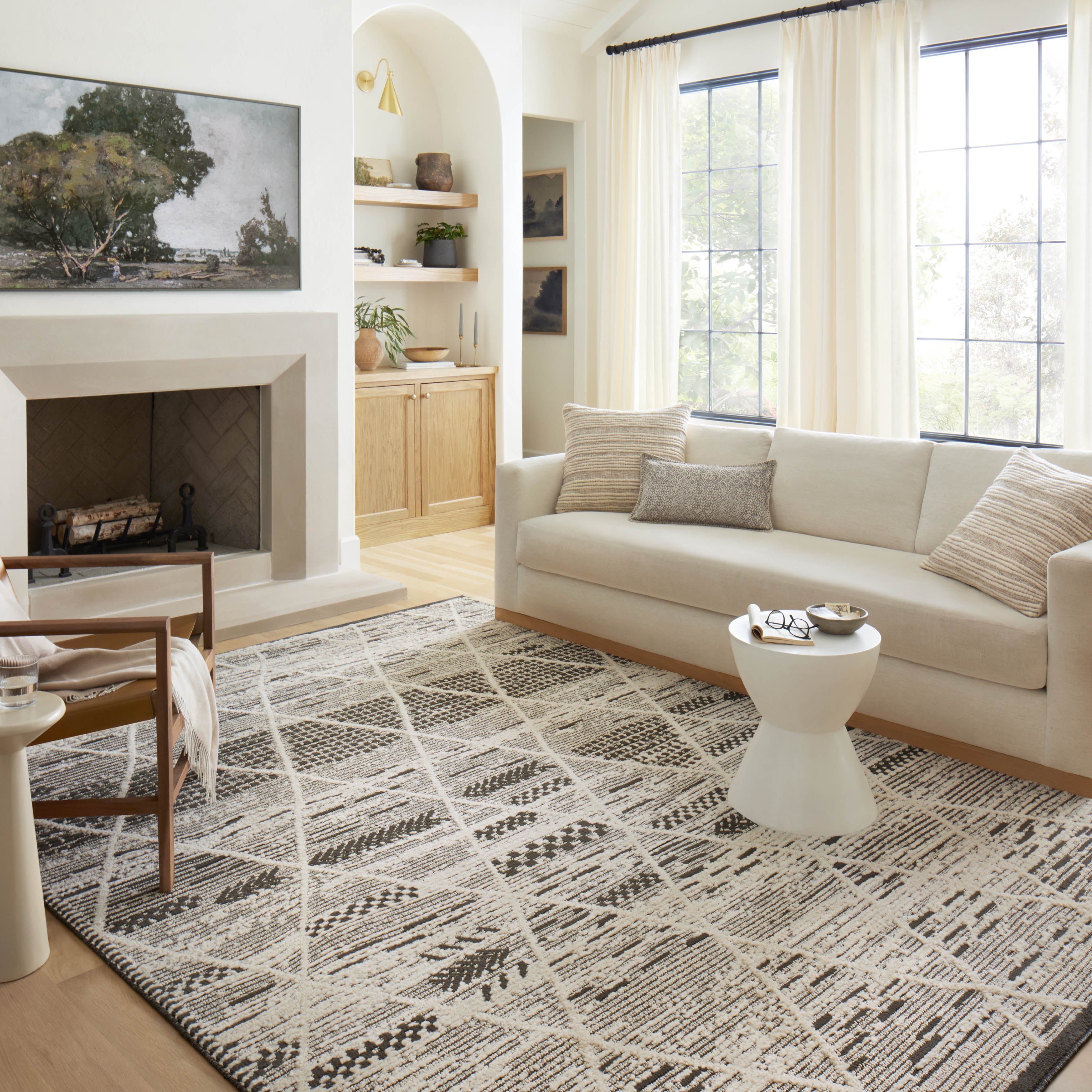 Loloi Fabian Charcoal / Ivory Rug No.1 RUGS - synthetic Loloi