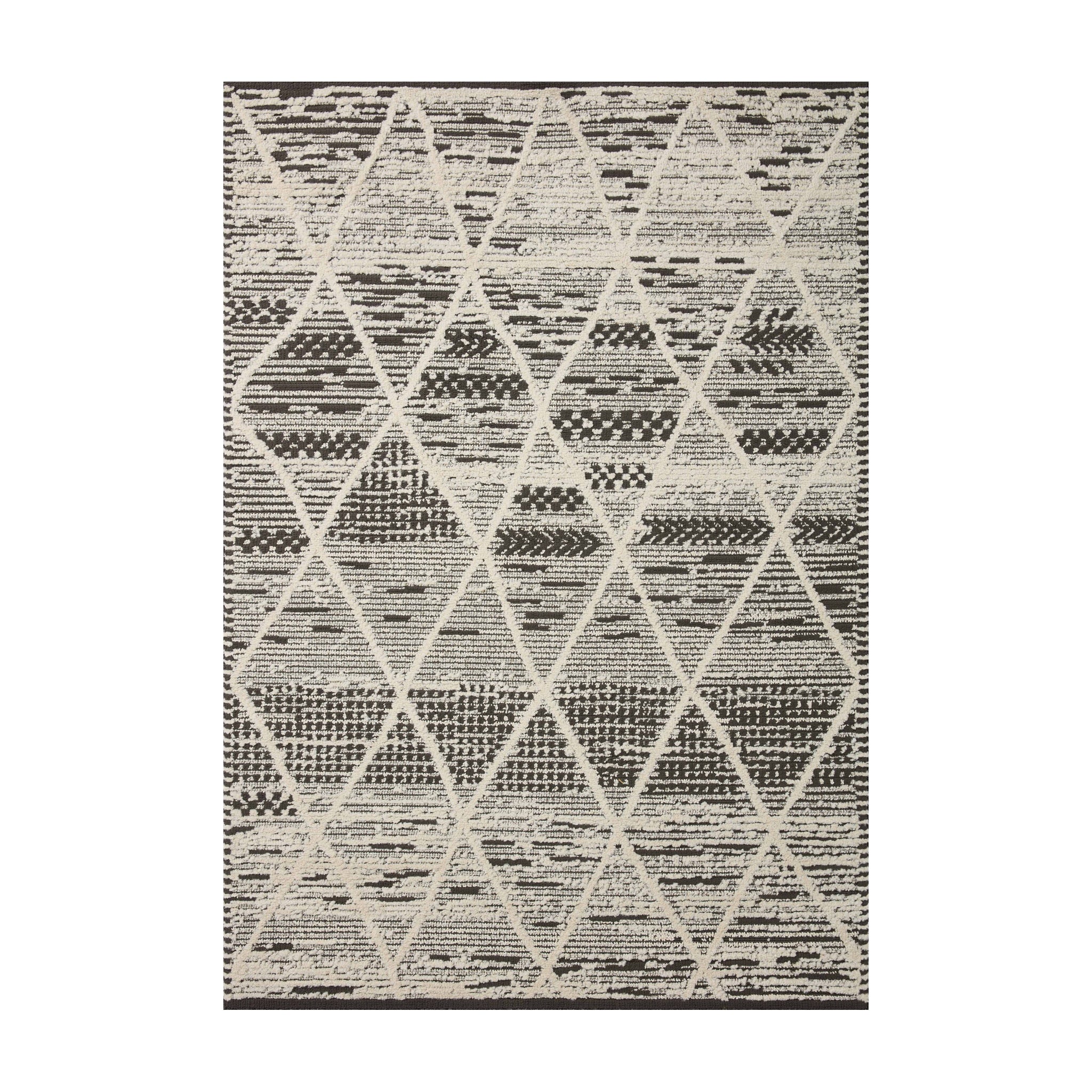 Loloi Fabian Charcoal / Ivory Rug No.1 RUGS - synthetic Loloi 18" x 18"