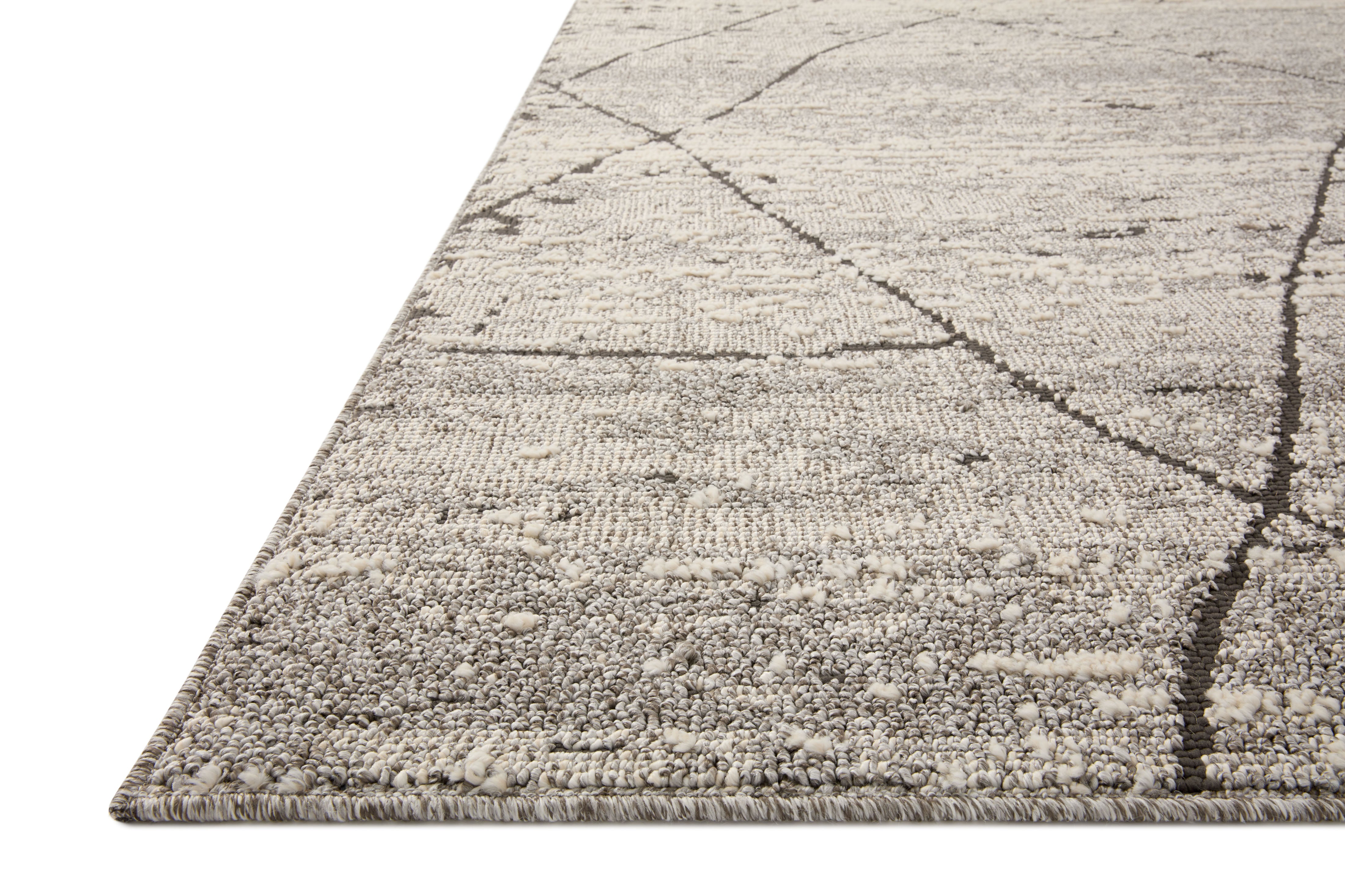 Loloi Fabian Grey / Charcoal Square Rug RUGS - synthetic Loloi