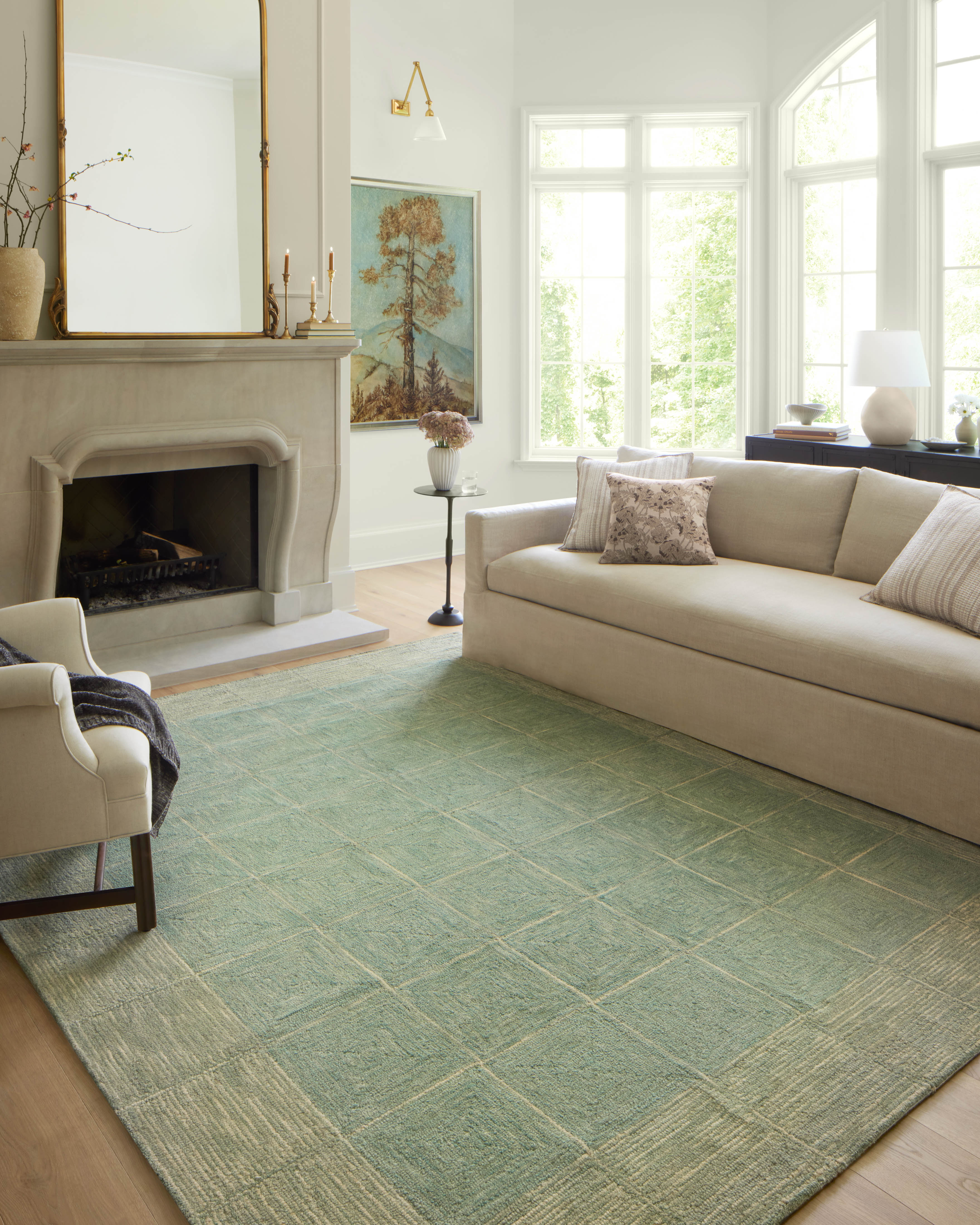 Chris Loves Julia x Loloi Francis Green / Natural Rug Rugs Loloi