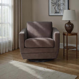 FLOOR MODEL - Baltimore Swivel Glider Club Chair - Pecan Brown FURNITURE - accent chairs LH IMPORTS