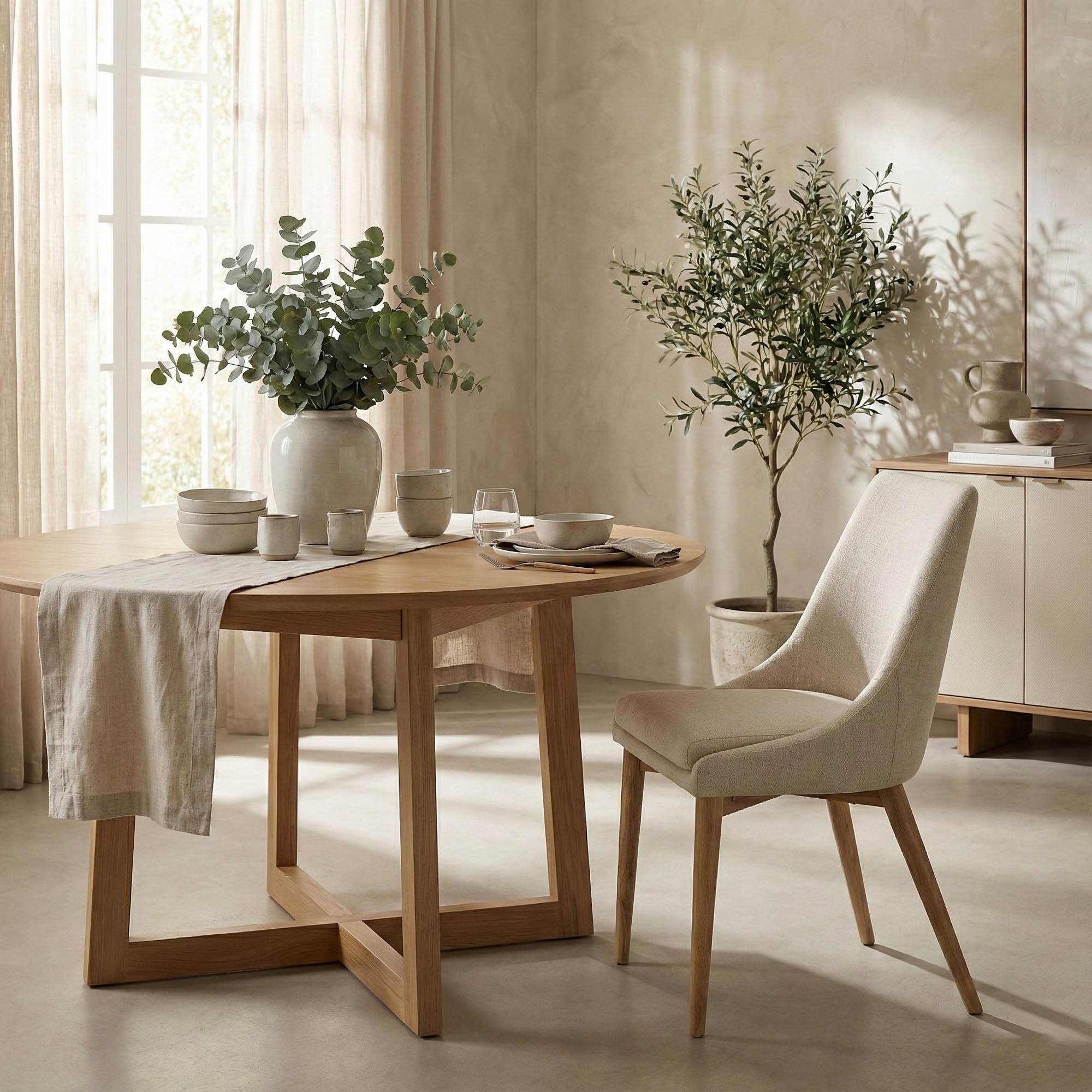 FLOOR MODEL - Frits Dining Chair - set of 2 - Taupe/Dark Brown FURNITURE - floor model LH IMPORTS