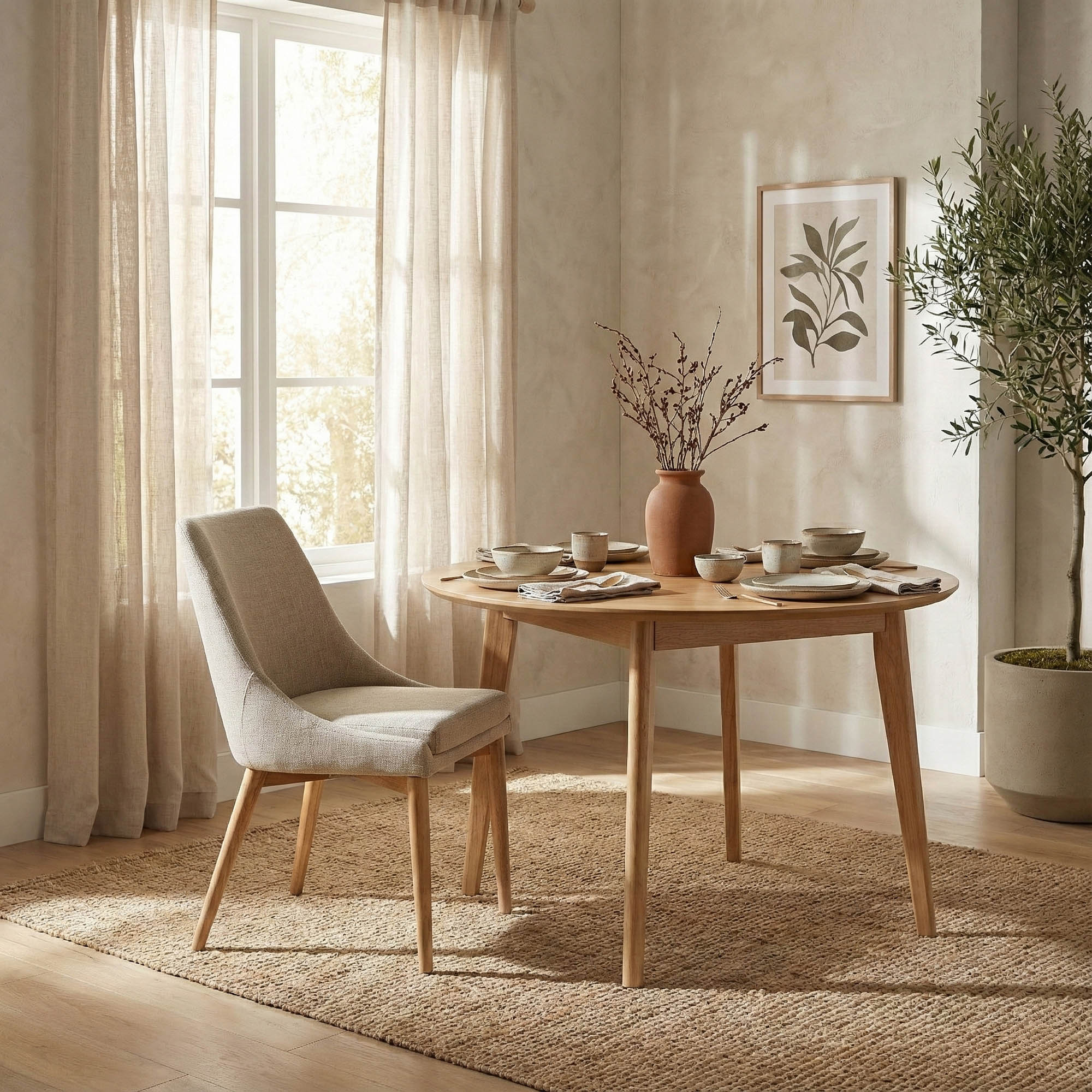FLOOR MODEL - Frits Dining Chair - set of 2 - Taupe/Dark Brown FURNITURE - floor model LH IMPORTS