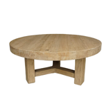 Lawrence Round Reclaimed Wood Coffee Table 4 - a - FURNITURE - Coffee Table - Round Hauer Market Natural