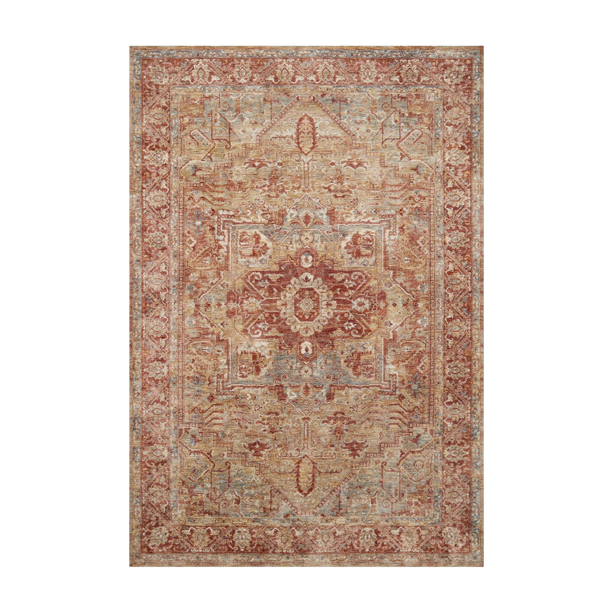 Loloi Gaia Gold / Brick Rug No.1 RUGS - synthetic Loloi 18" x 18"