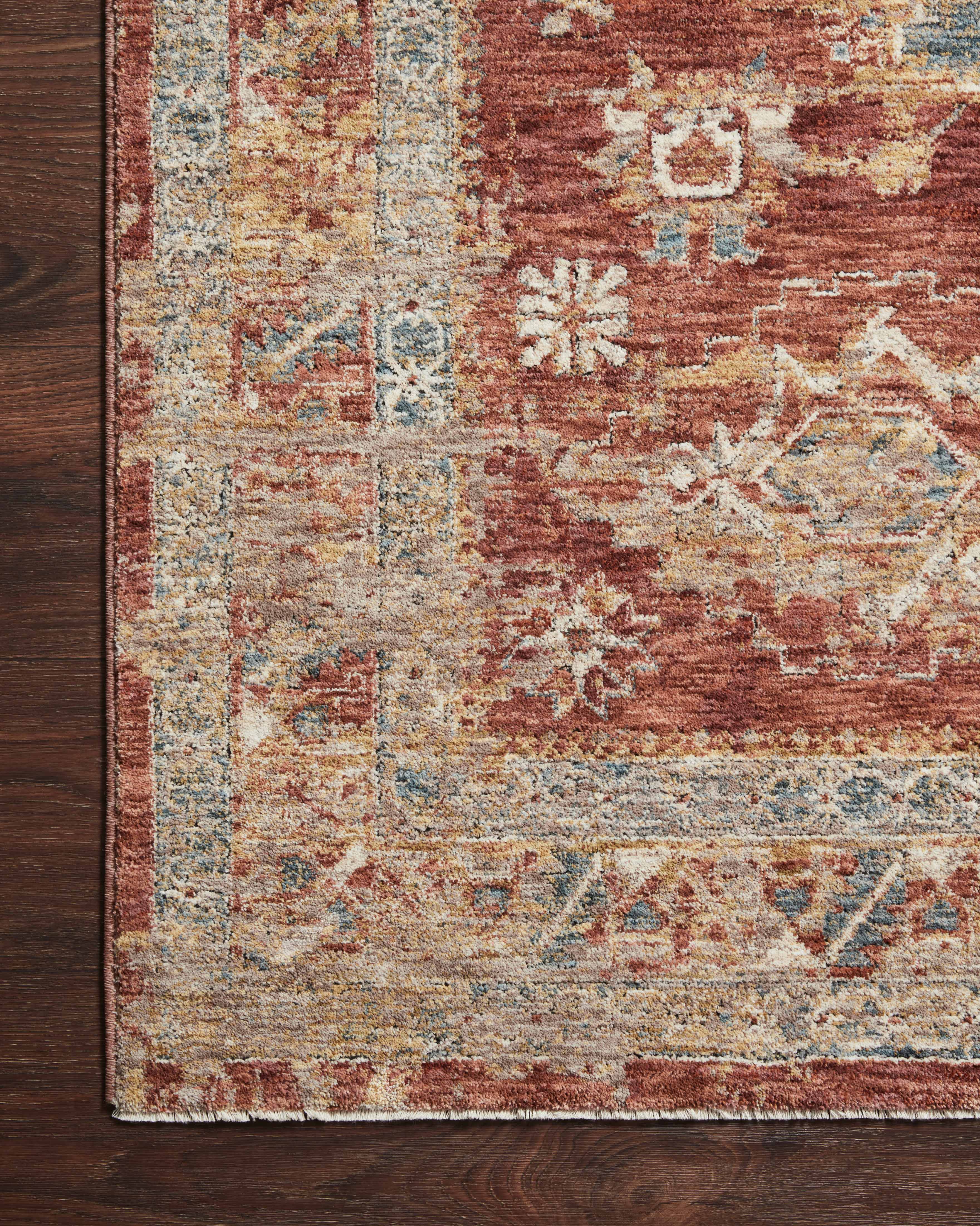 Loloi Gaia Gold / Brick Rug No.1 RUGS - synthetic Loloi 18" x 18"