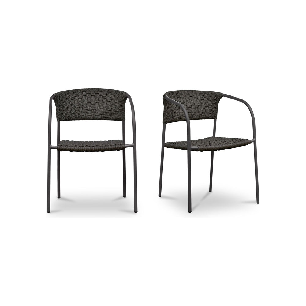 Zolia Outdoor Dining Chair - Set of Two FURNITURE - dining chairs Moe's Furniture Black
