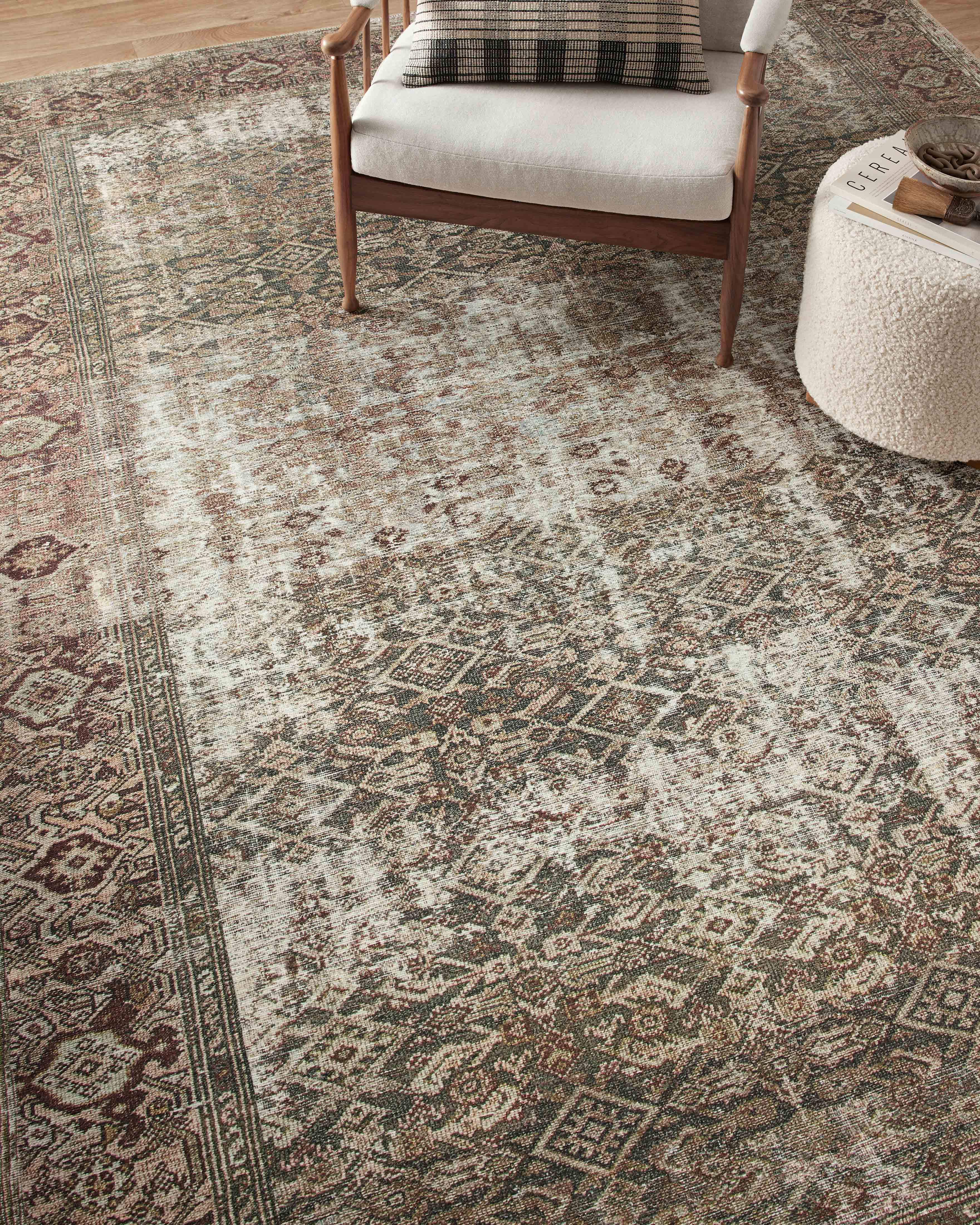 Amber Lewis x Loloi Georgie Moss / Salmon Rug 0-patterned rugs Loloi