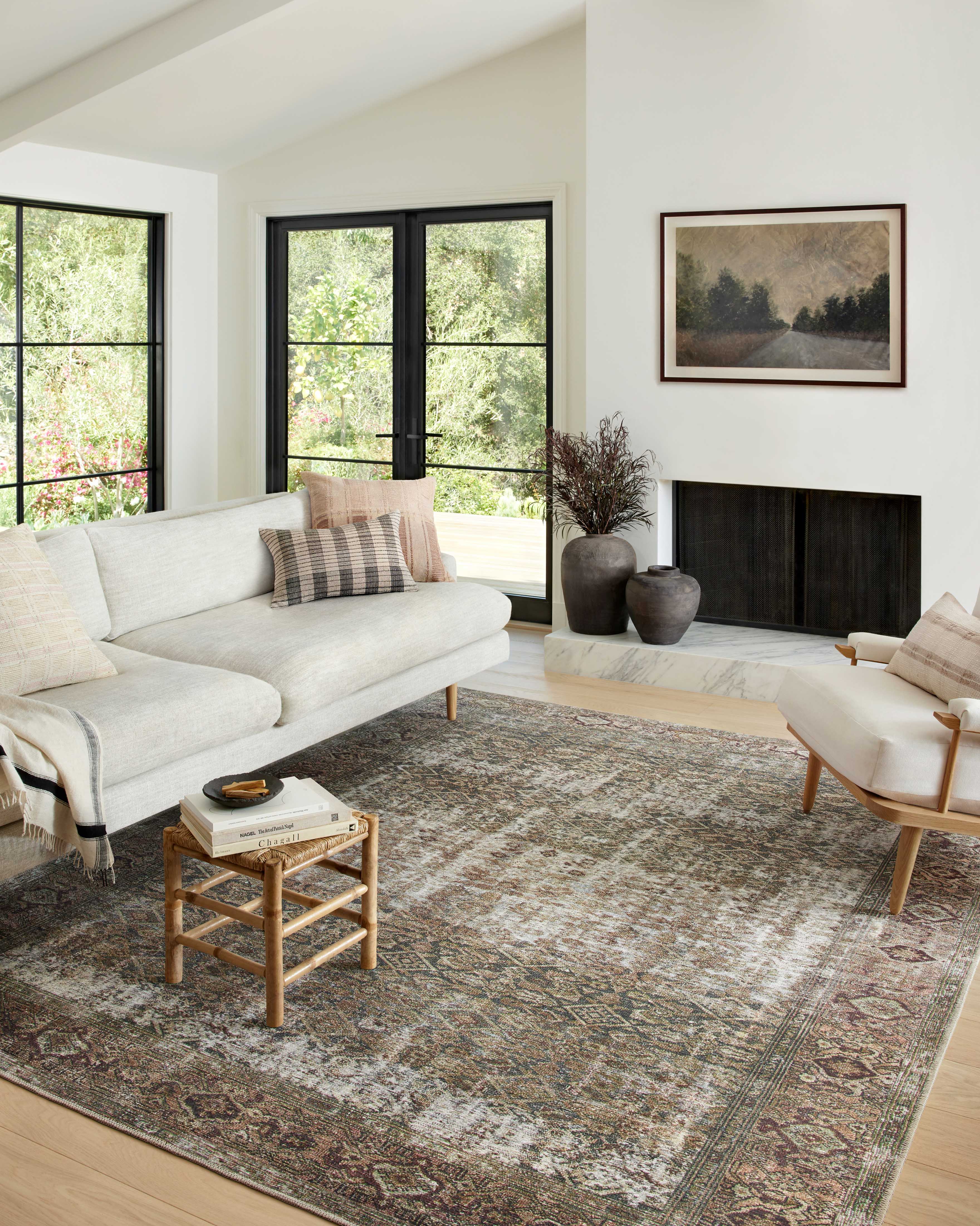 Amber Lewis x Loloi Georgie Moss / Salmon Rug 0-patterned rugs Loloi