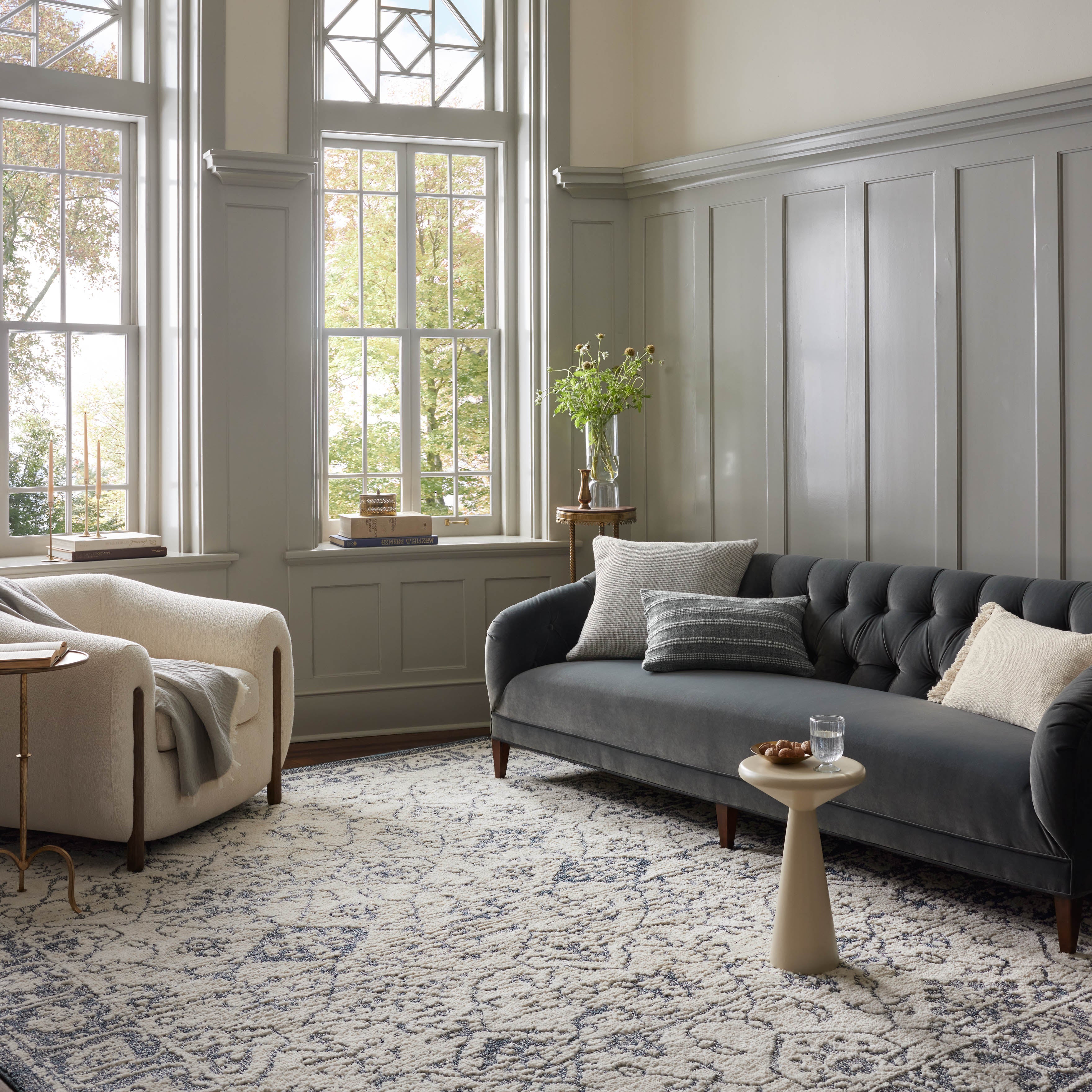 Joanna Gaines x Loloi Gigi Ivory / Blue Rug RUGS - synthetic Loloi