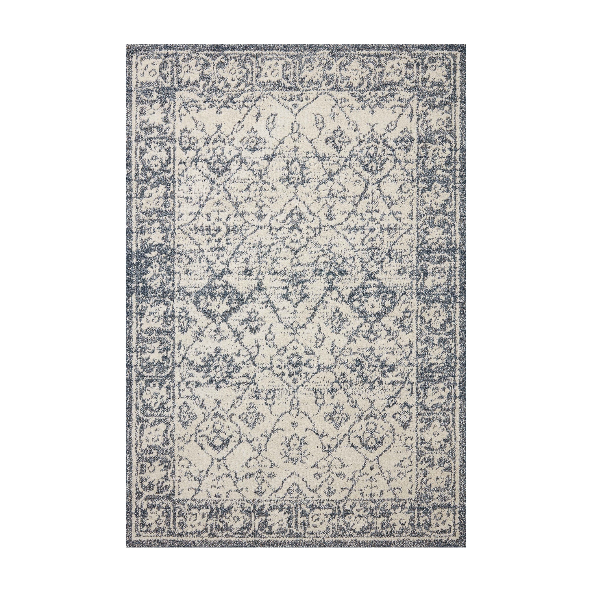 Joanna Gaines x Loloi Gigi Ivory / Blue Rug RUGS - synthetic Loloi 18" x 18"