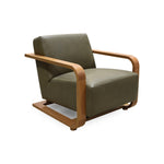 Eckerman Lounge Chair FURNITURE - lounge chair Moe's Furniture Olive Leather