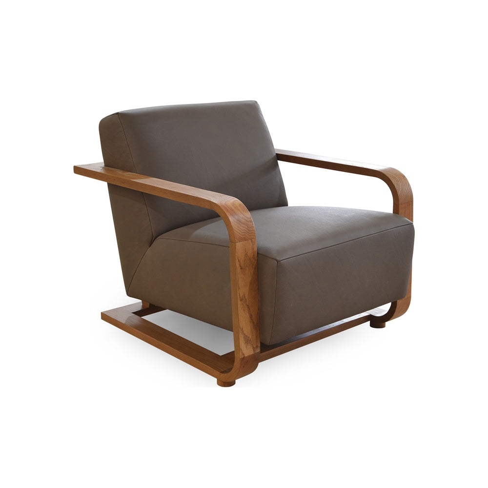 Eckerman Lounge Chair FURNITURE - lounge chair Moe's Furniture Brown Leather