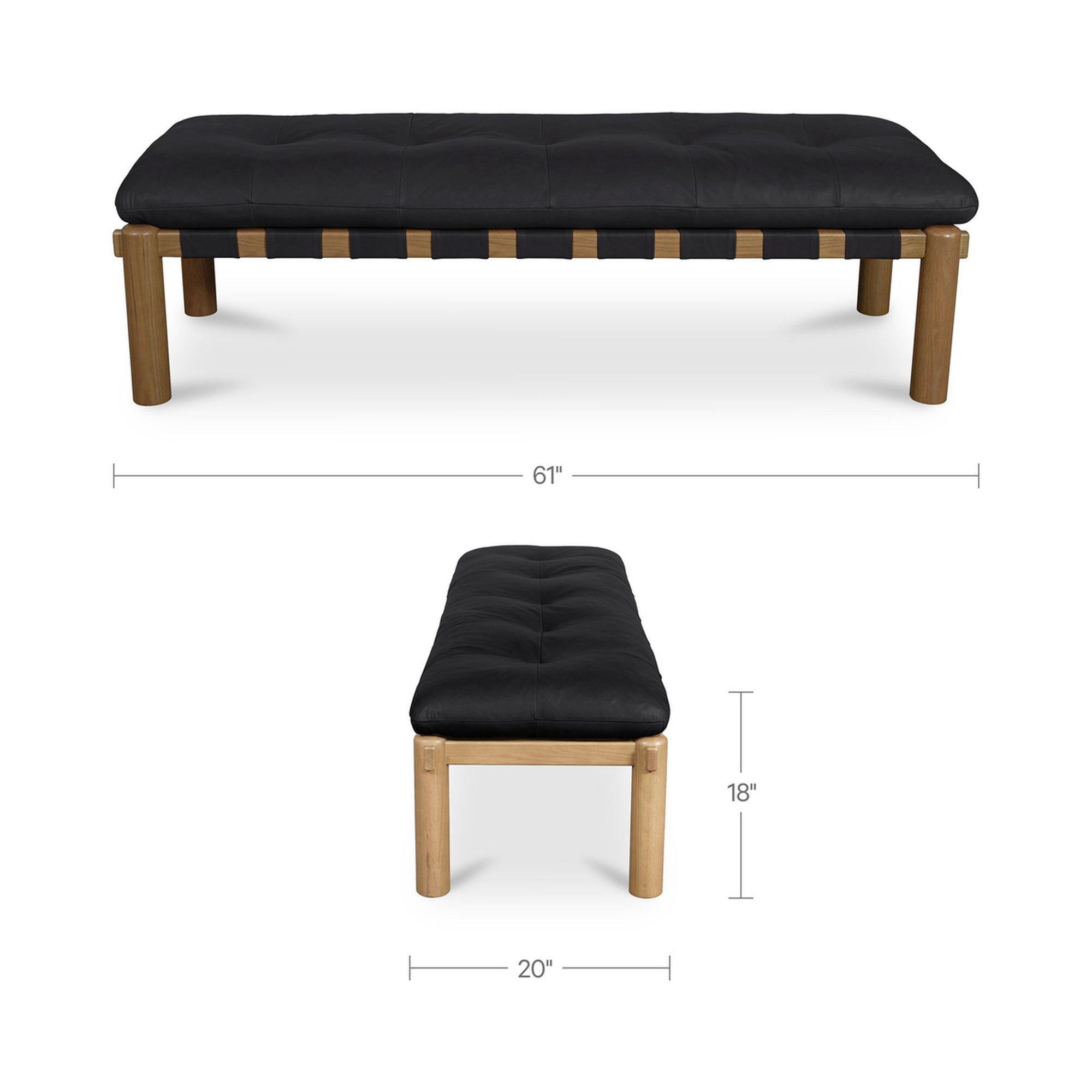 Costello Bench Black FURNITURE - benches Moe's Furniture