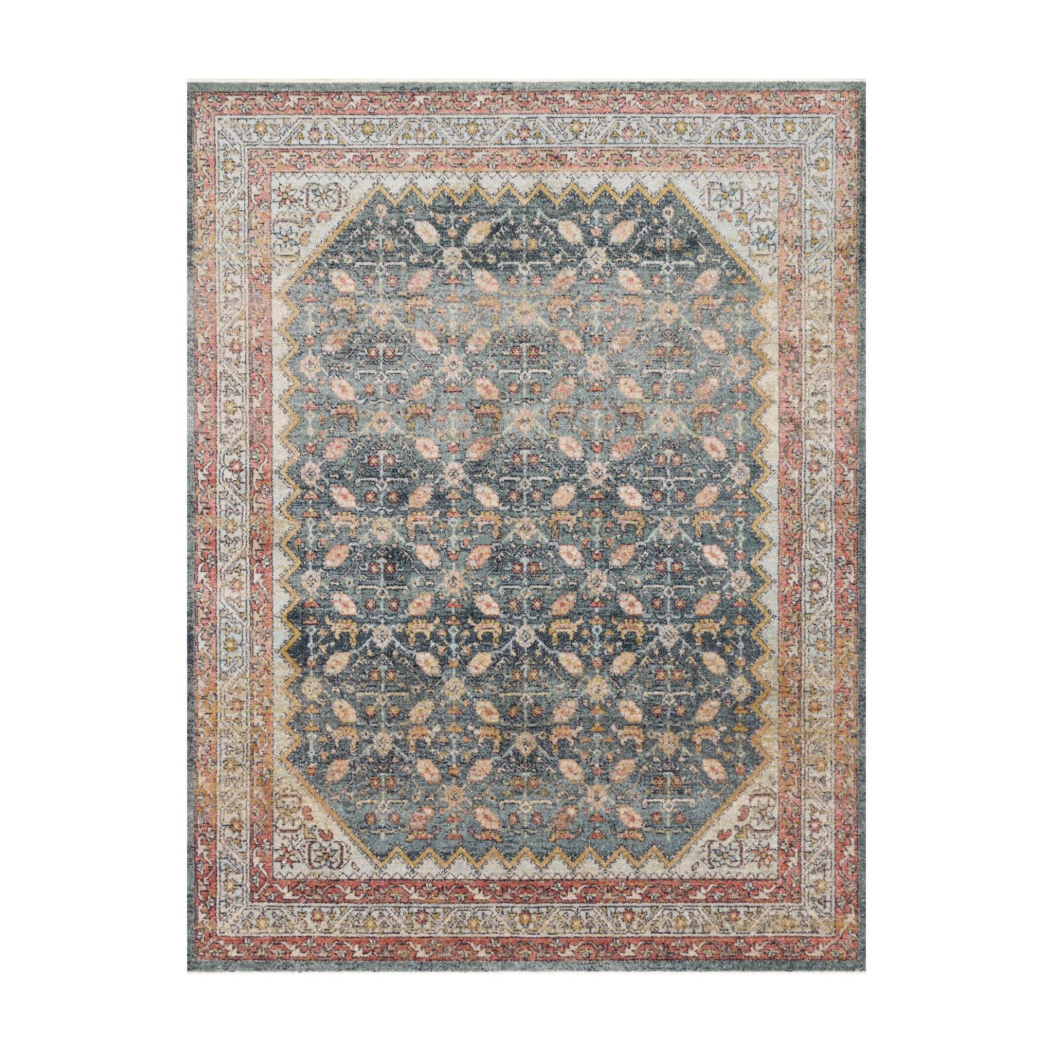 Magnolia Home By Joanna Gaines x Loloi Graham Blue / Persimmon Rug RUGS - synthetic Loloi 18" x 18"