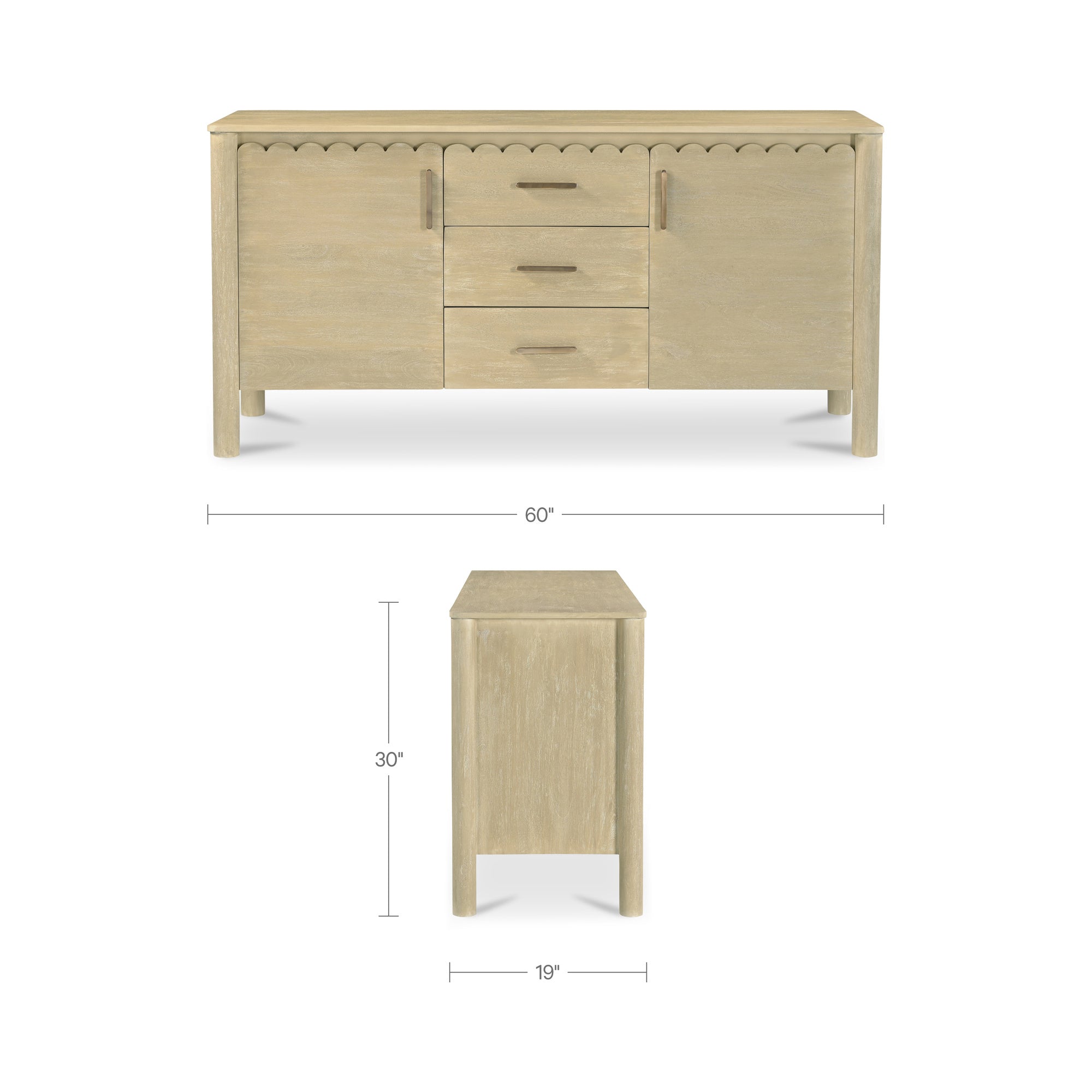 Wiley 3 Drawer Sideboard FURNITURE - sideboard Moe's Furniture