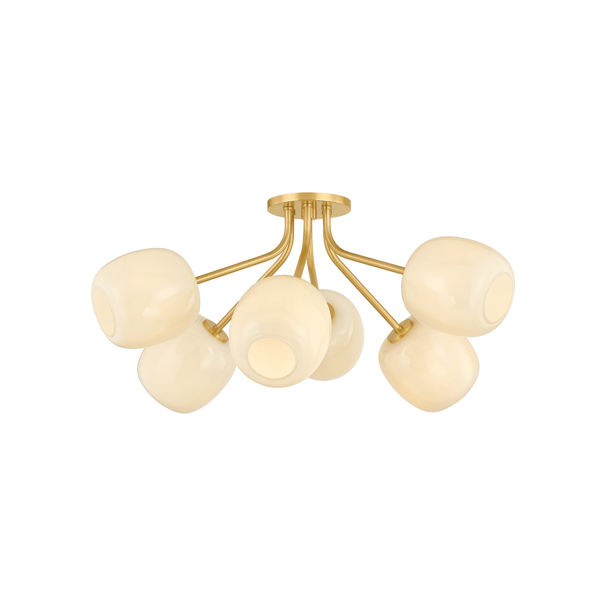 Lisette Semi Flush LIGHTING - Semi Flush Hudson Valley Lighting Aged Brass Small