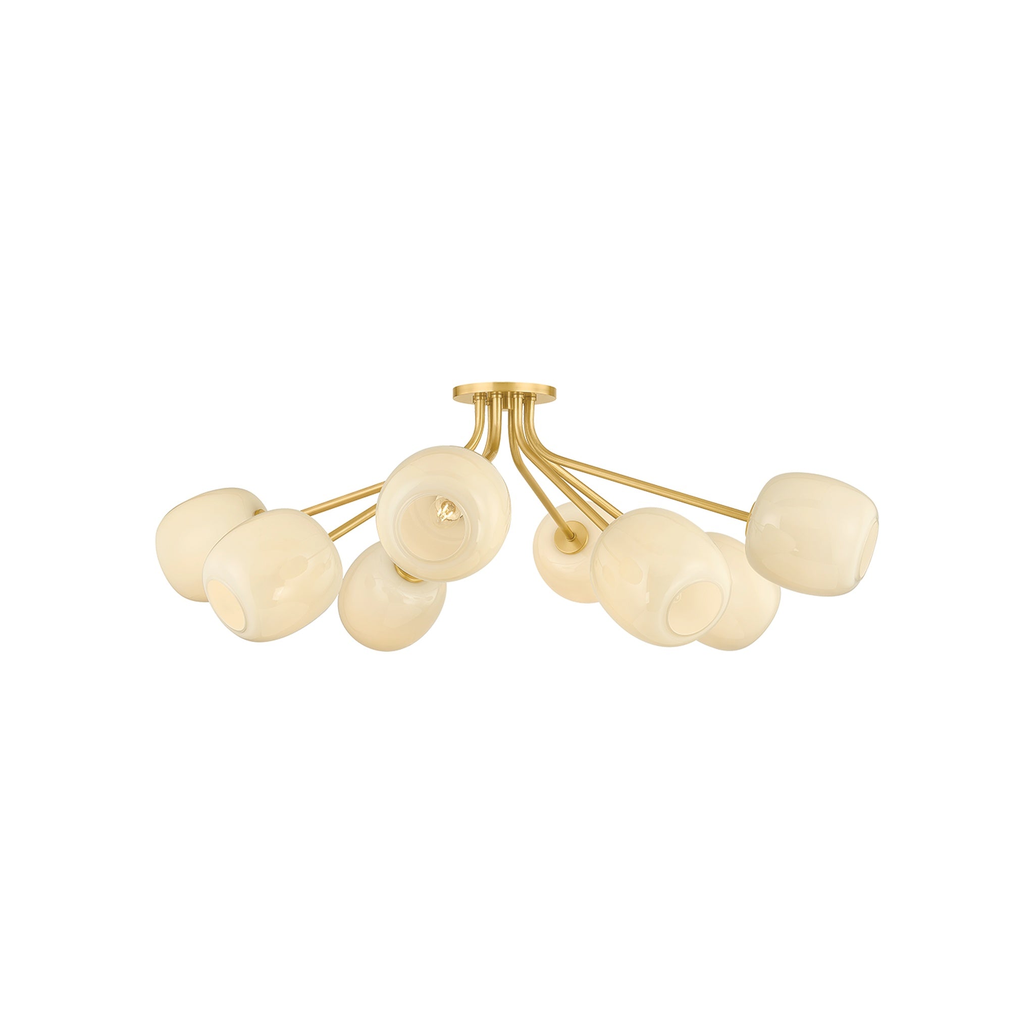 Lisette Semi Flush, Aged Brass Large