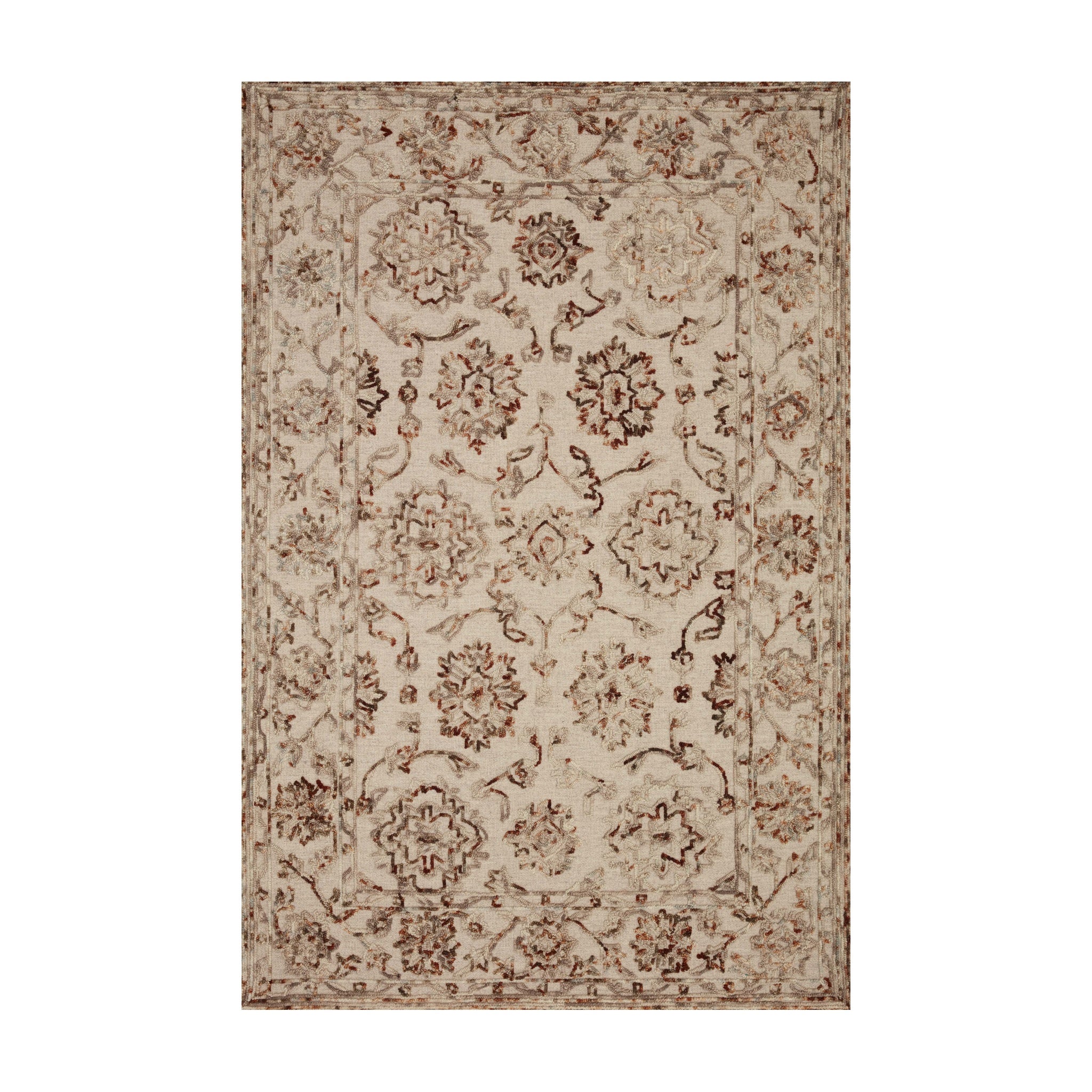 Loloi Halle Taupe / Rust Rug RUGS - wool Loloi 18" x 18"