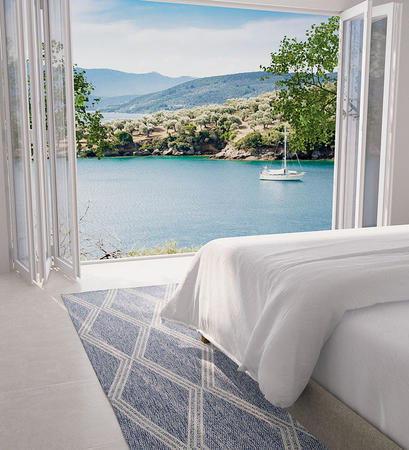 Harbor Blue Diamond Outdoor Rug 5-Rugs - indoor/outdoor Momeni