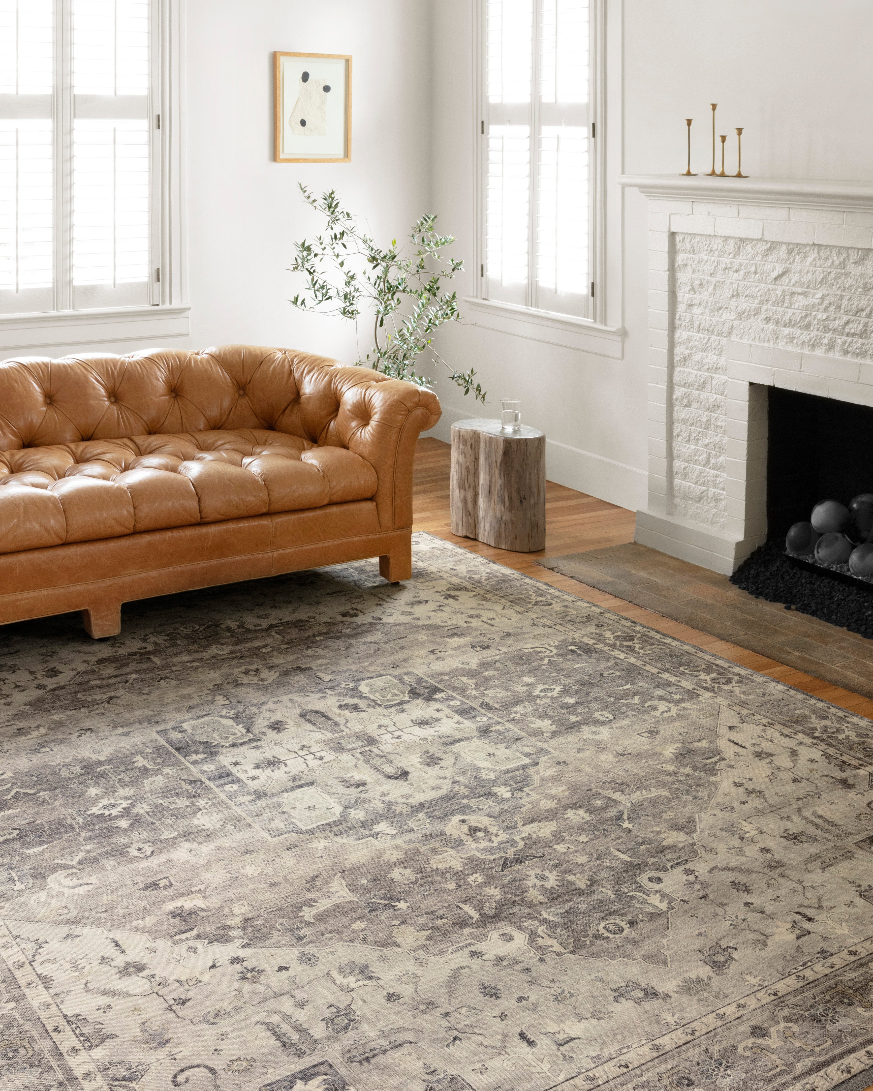 Loloi Hathaway Steel / Ivory Rug 1-RUGS - patterned Loloi