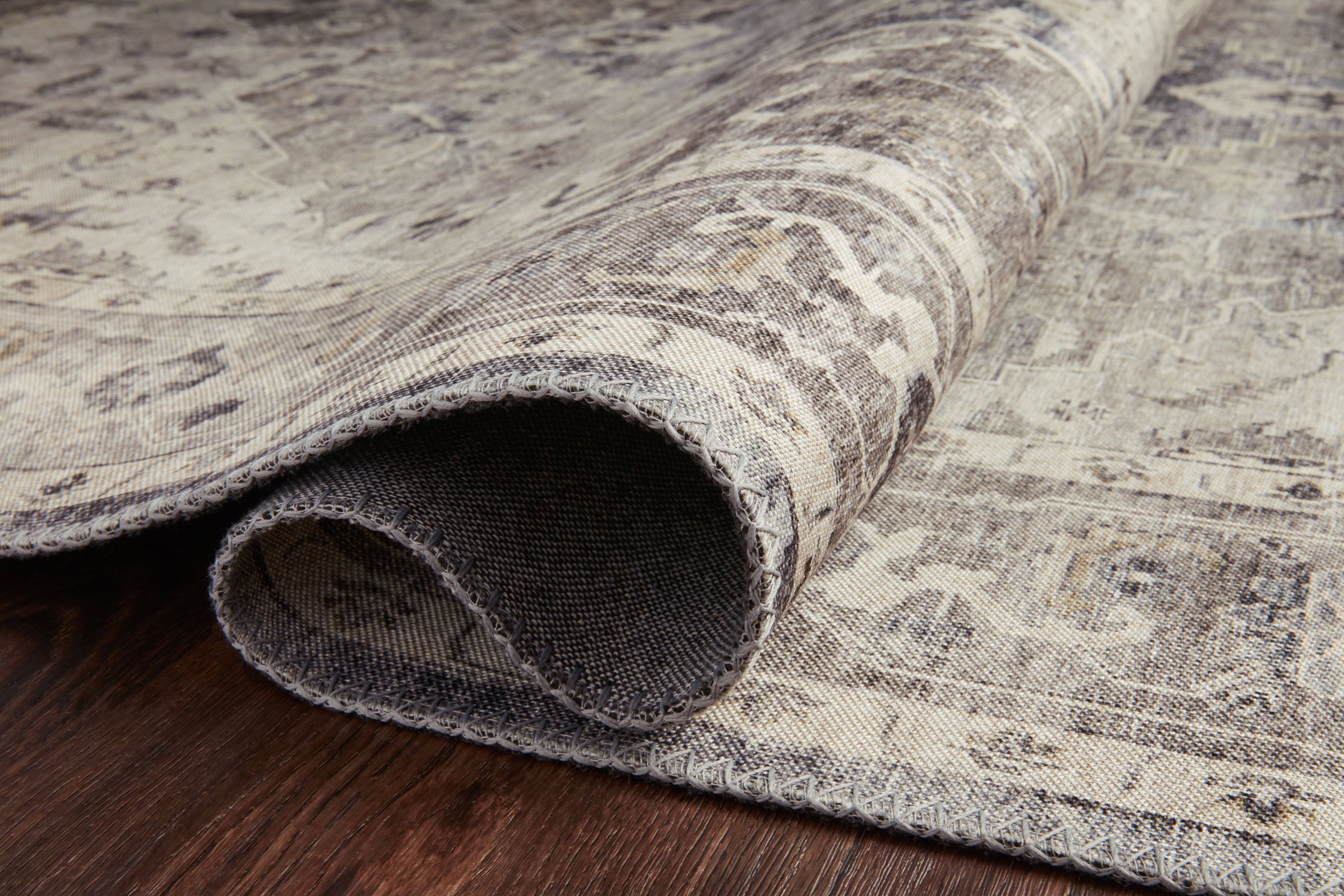 Loloi Hathaway Steel / Ivory Rug 1-RUGS - patterned Loloi