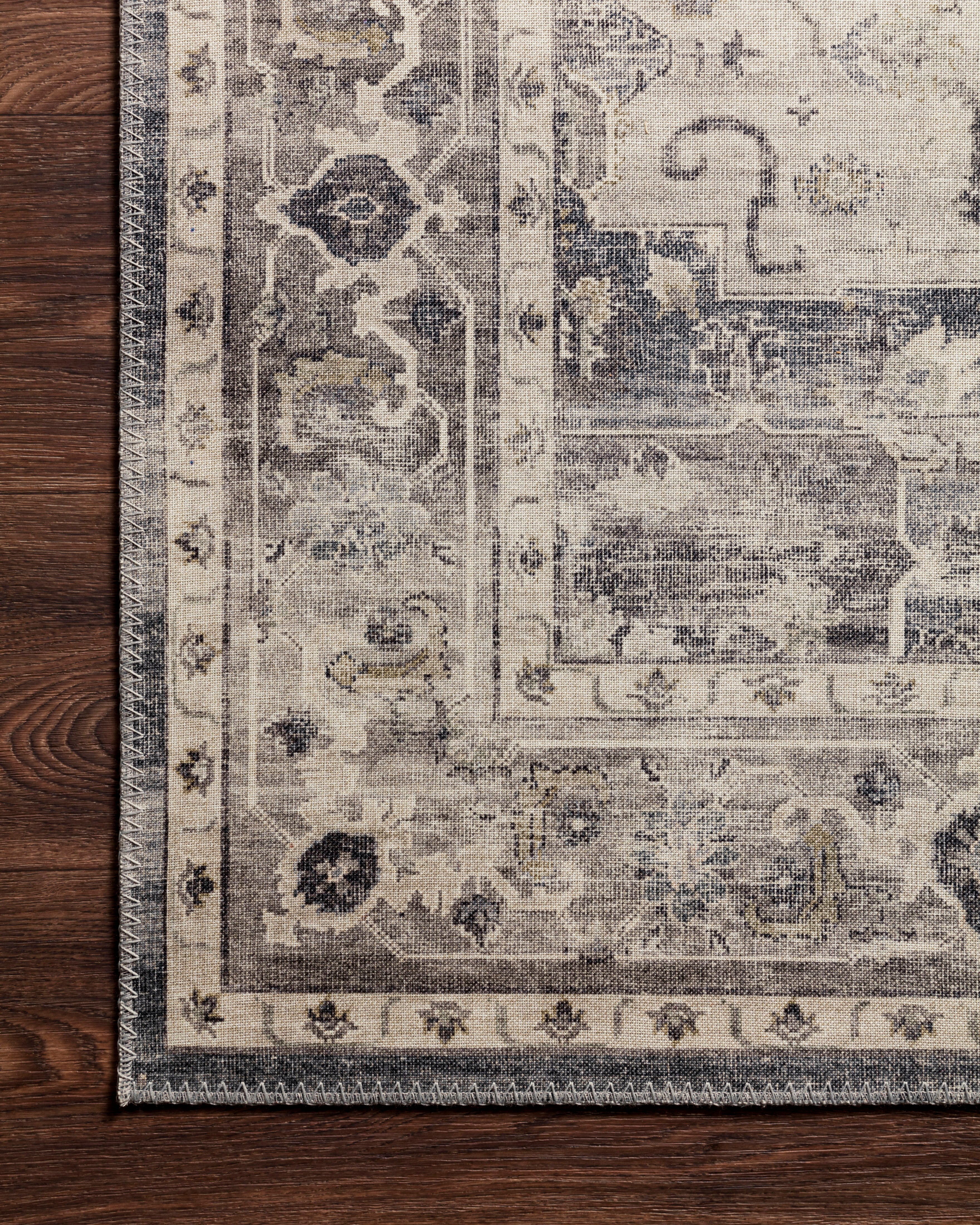 Loloi Hathaway Steel / Ivory Rug 1-RUGS - patterned Loloi