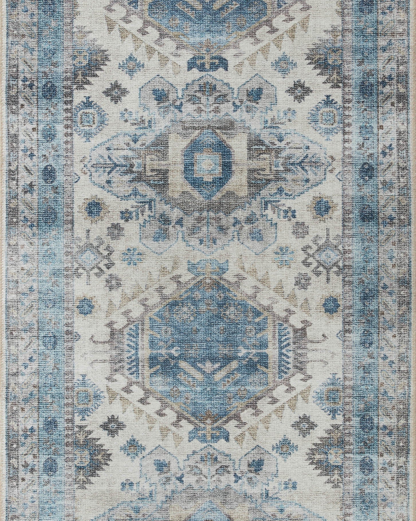 Loloi Heidi Ivory / Ocean Rug 1-RUGS-patterned Loloi