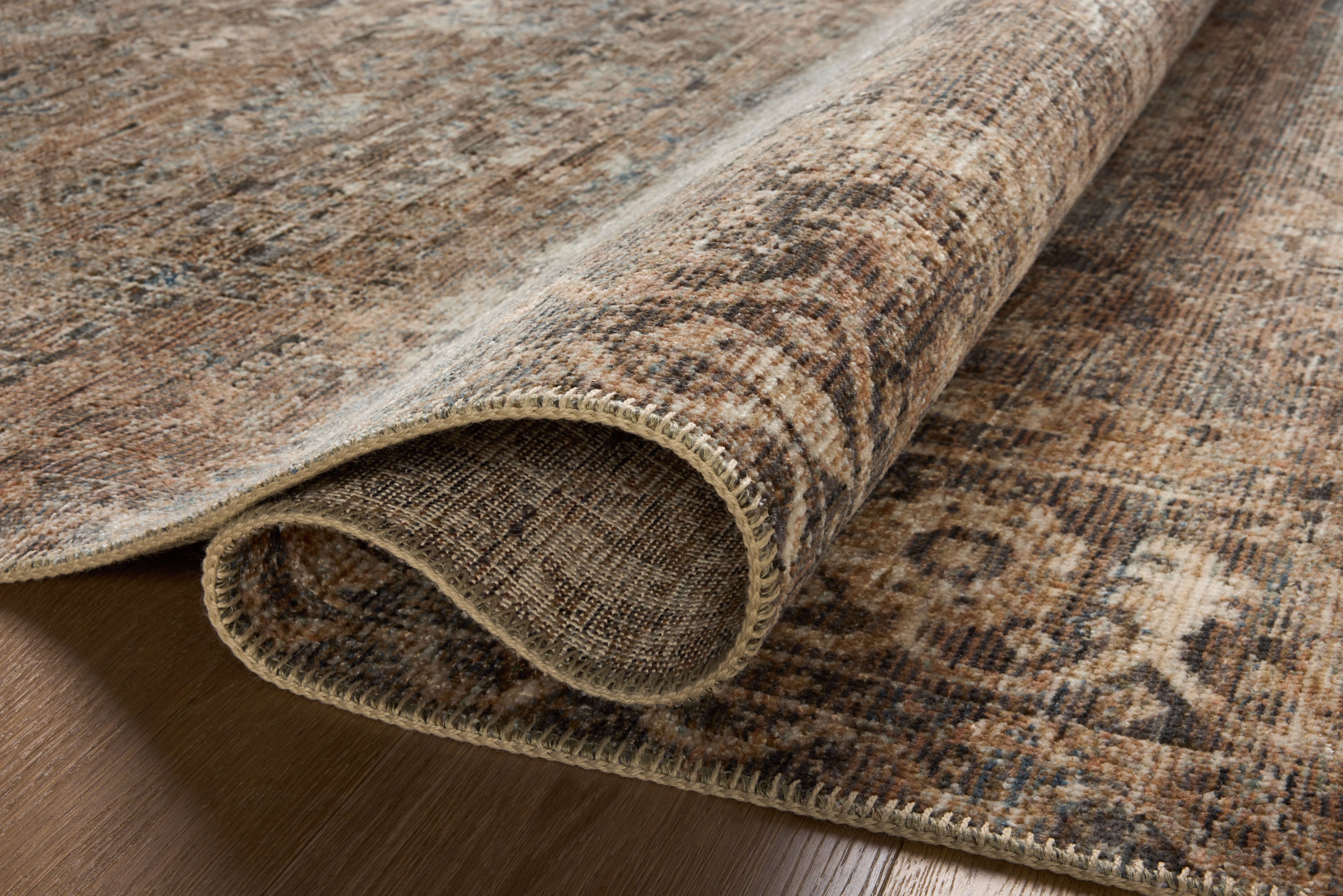 Loloi Heritage Mocha / Denim Runner Rug RUGS - wool Loloi