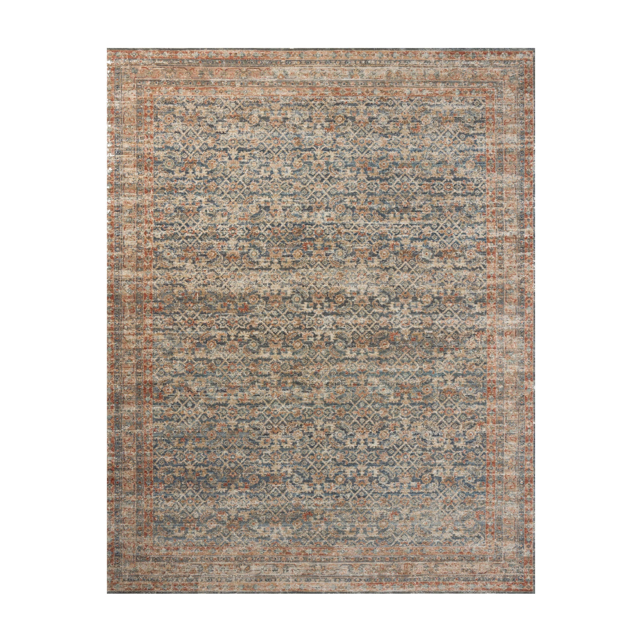 Loloi Heritage Blue / Rust Runner Rug RUGS - wool Loloi 2'5" x 8'