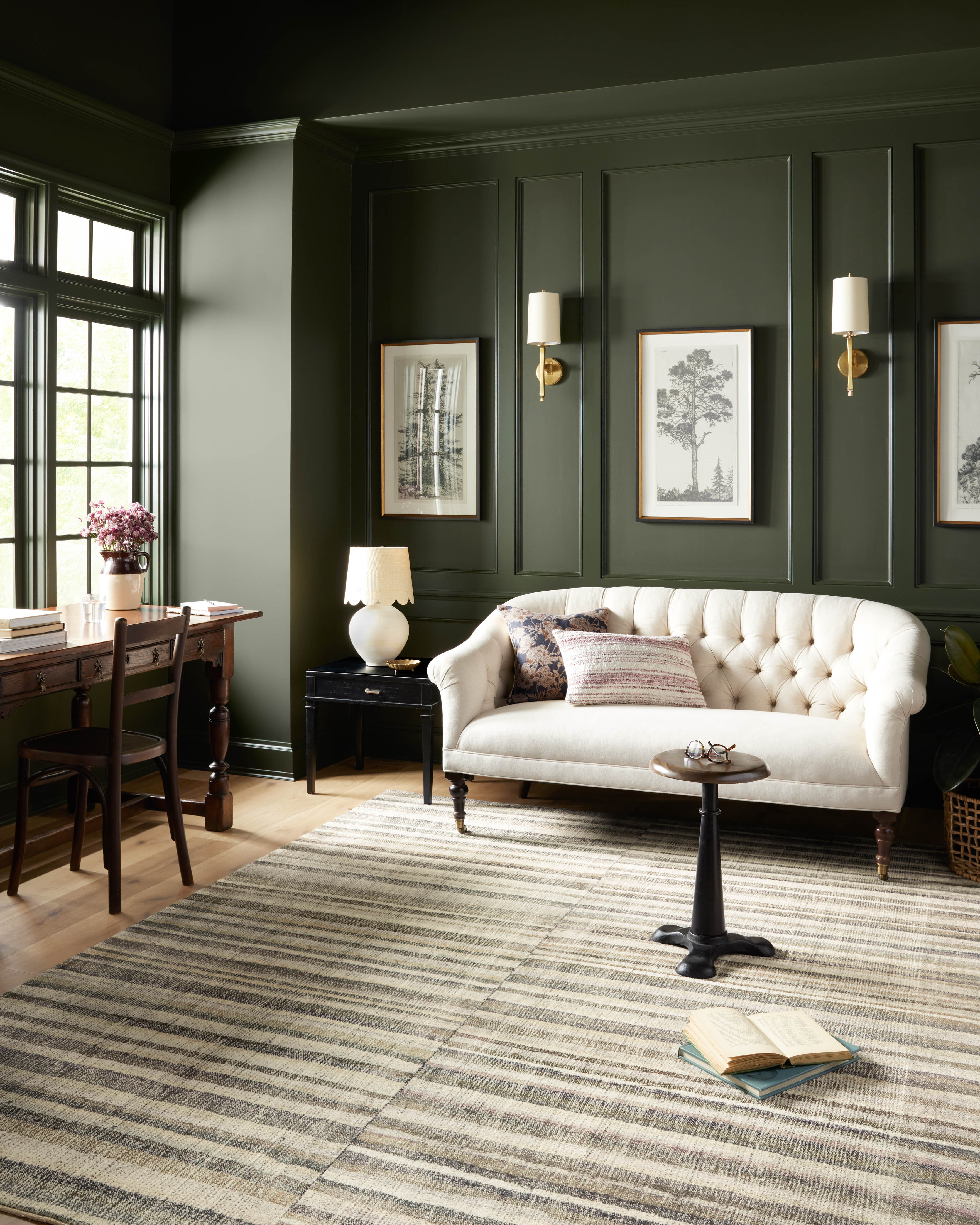 Chris Loves Julia x Loloi Humphrey Natural / Moss Rug 0-RUGS Loloi