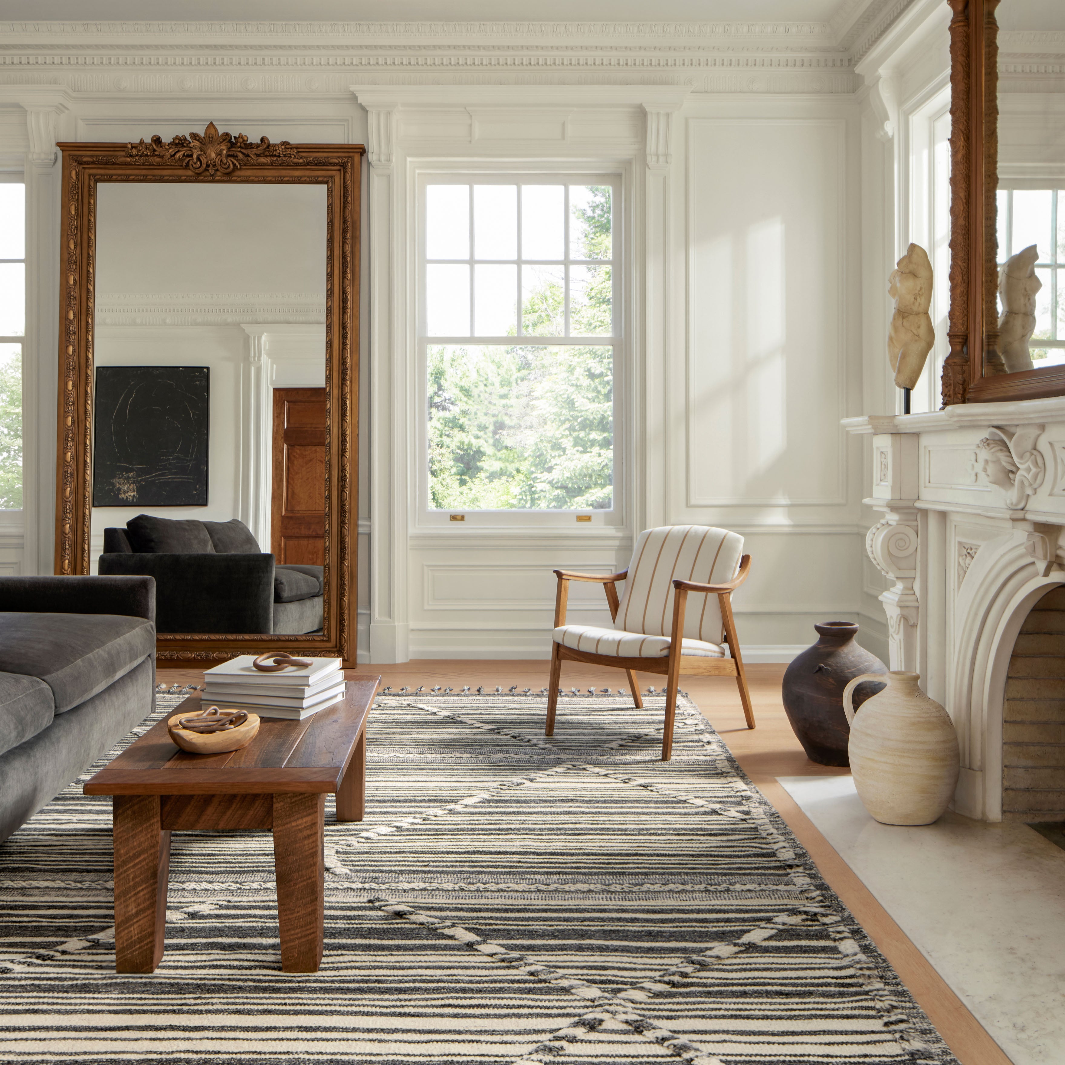 Loloi Iman Ivory / Charcoal Rug RUGS - patterned Loloi