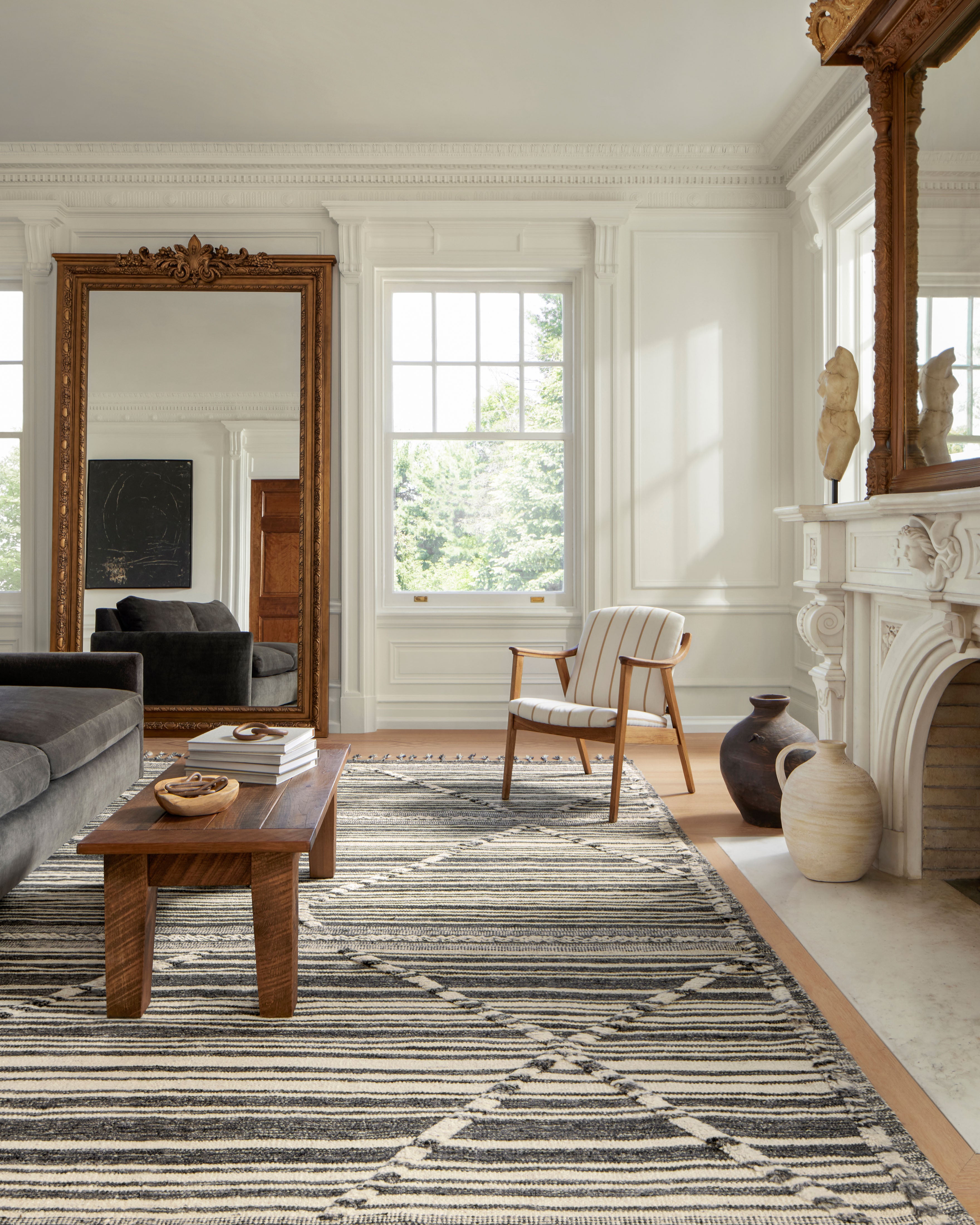 Loloi Iman Ivory / Charcoal Rug RUGS - patterned Loloi