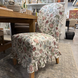 FLOOR MODEL - Briar Ruffle Slipcover Dining Chair - Melinda Floral Mauve FURNITURE - floor model Skyline Furniture