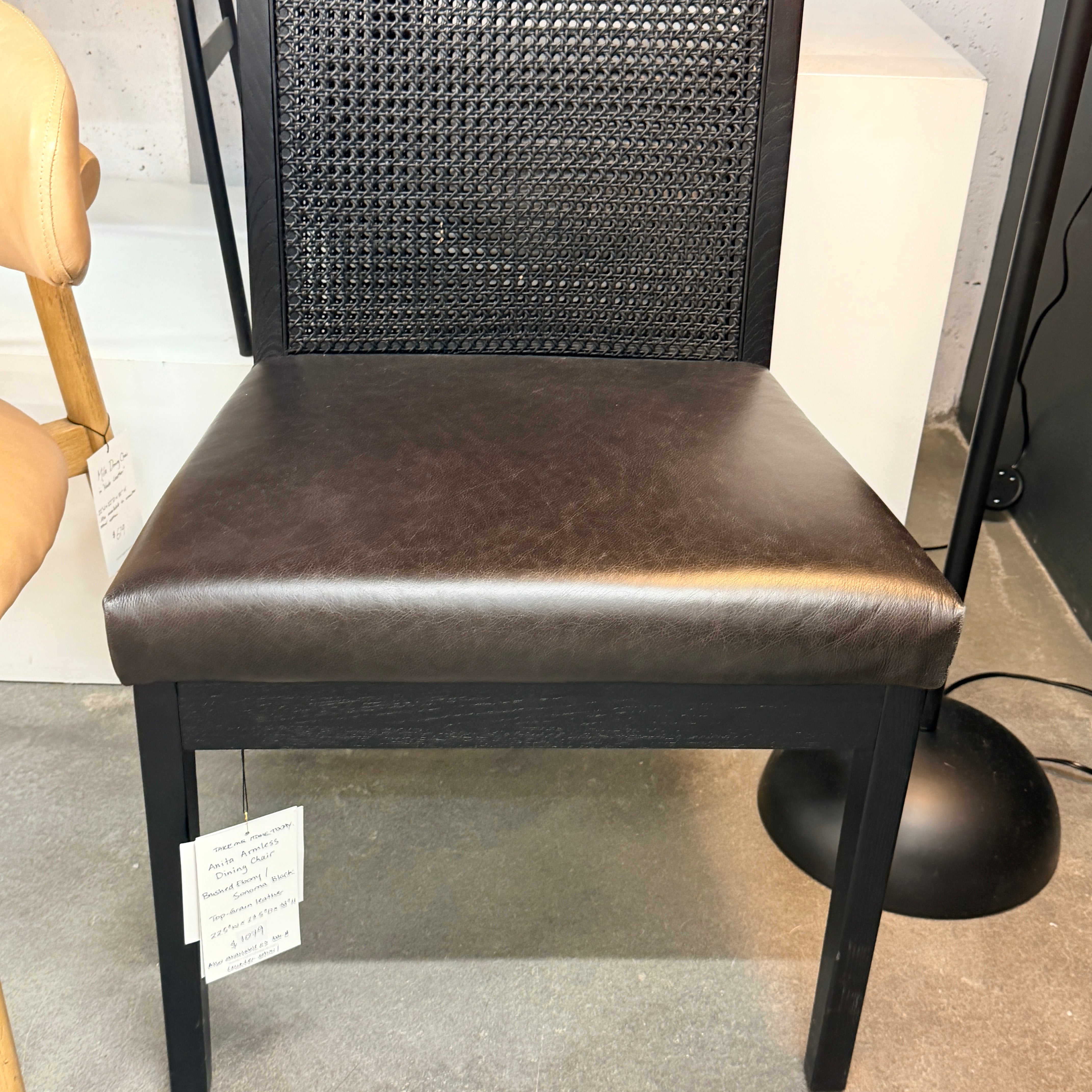 FLOOR MODEL - Antonia Armless Dining Chair - Brushed Ebony / Sonoma Black FURNITURE - floor model Four Hands