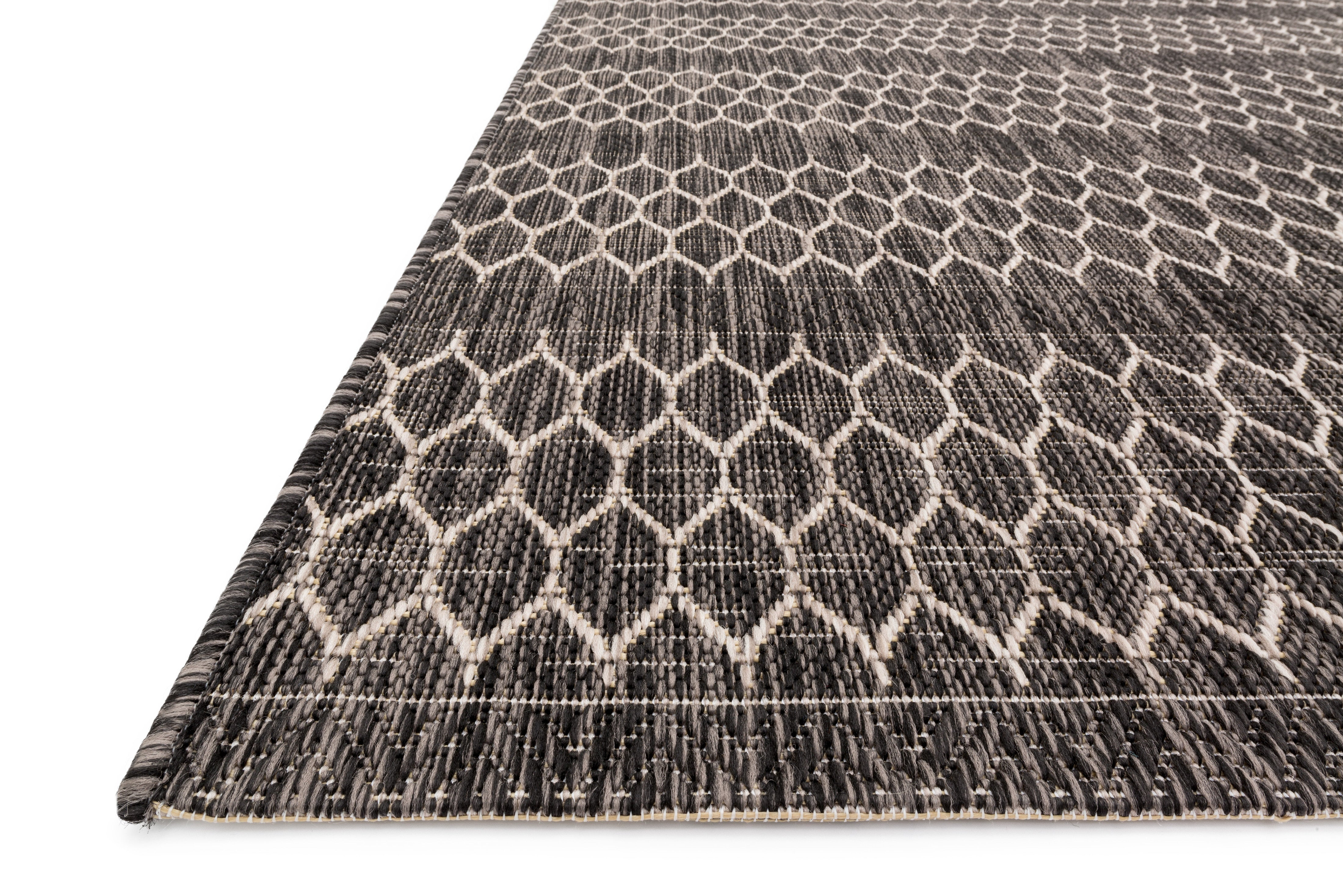 Loloi Isle Black / Grey Rug 5-Rugs - indoor/outdoor Loloi