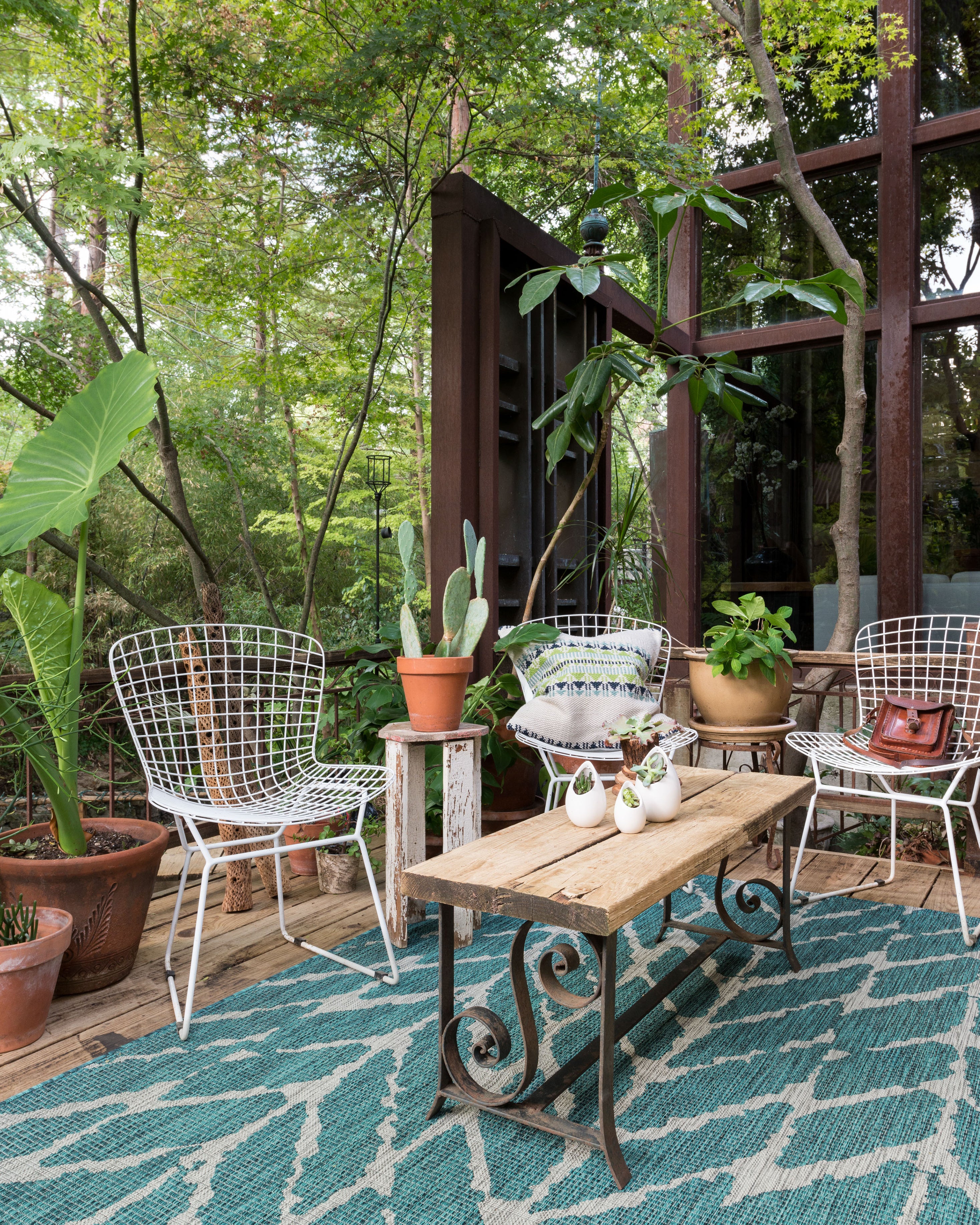 Loloi Isle Teal / Grey Rug 5-Rugs - indoor/outdoor Loloi