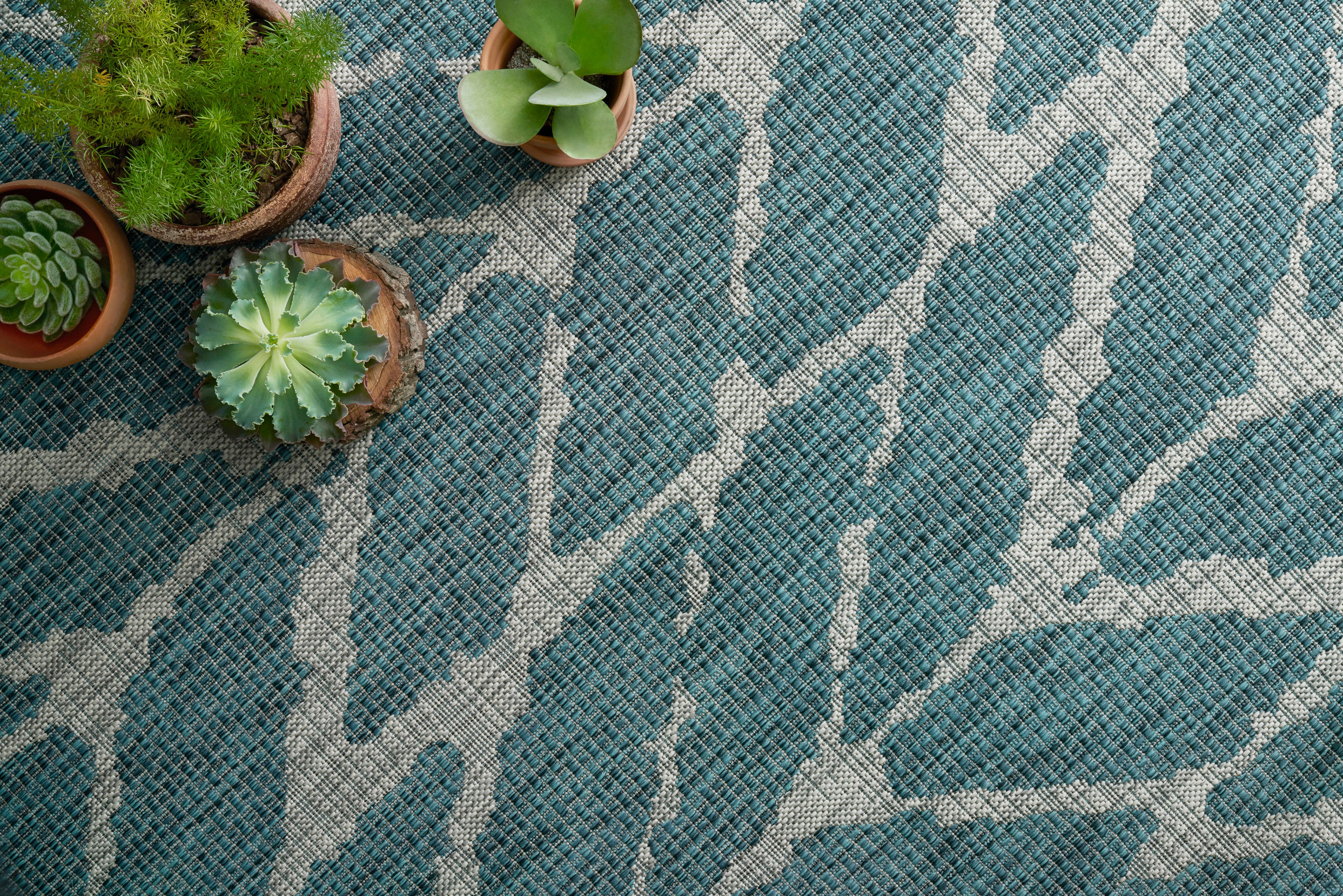 Loloi Isle Teal / Grey Rug 5-Rugs - indoor/outdoor Loloi