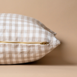 Gingham Linen Pillow Cover 1 - PILLOWS - linen - neutral Rug & Weave Pillows