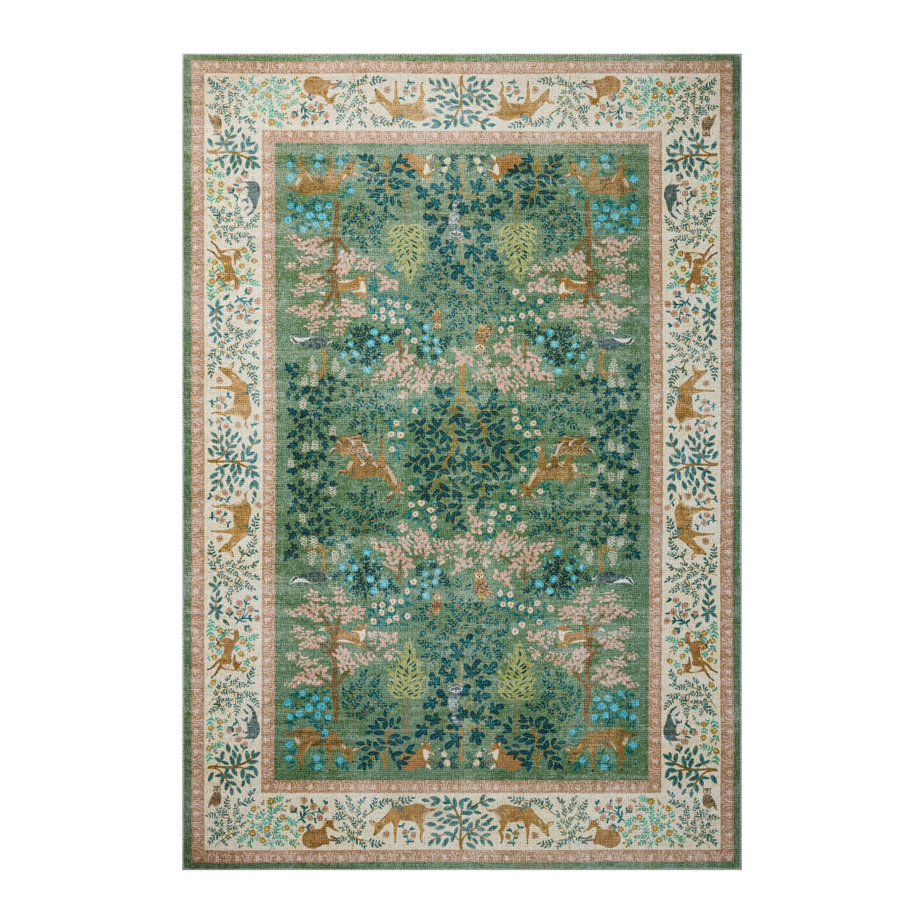 Rifle Paper Co. x Loloi Canopy Sage / Blush Rug RUGS-patterned Loloi 18" x 18" Sample