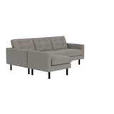 EQ3 Joan 87" Two-Piece Sectional Sofa With Extended Seat - Panama Grey