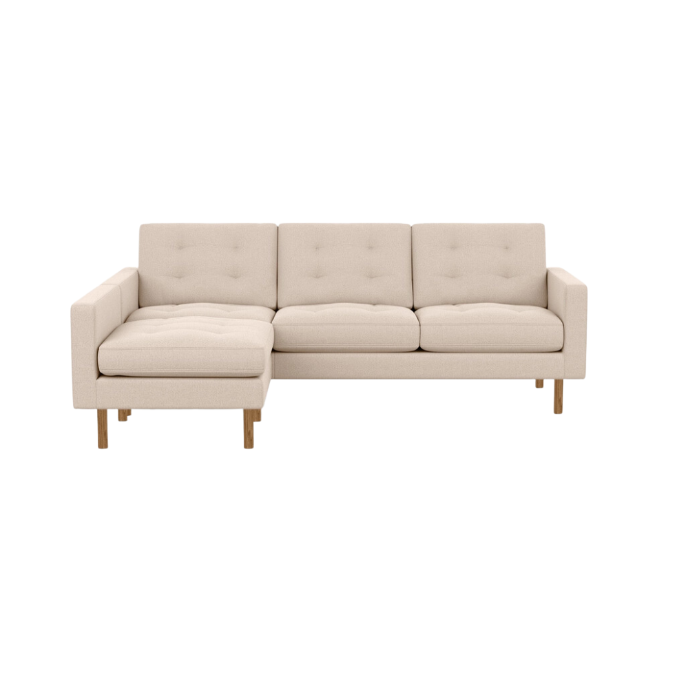 EQ3 Joan 87" Two-Piece Sectional Sofa With Extended Seat - Panama Natural