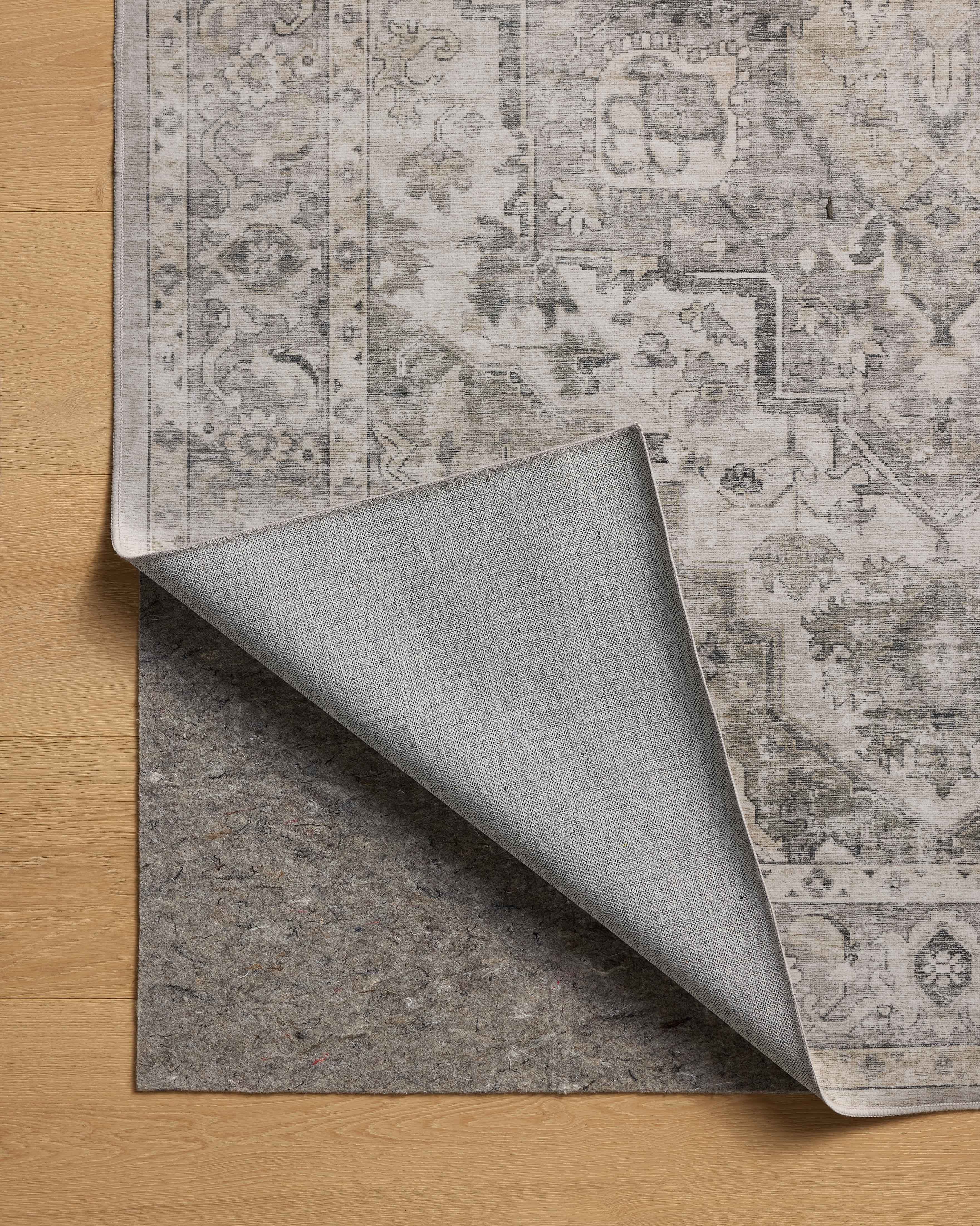 Amber Lewis x Loloi Josie Silver / Natural Machine Washable Rug RUGS - synthetic Loloi