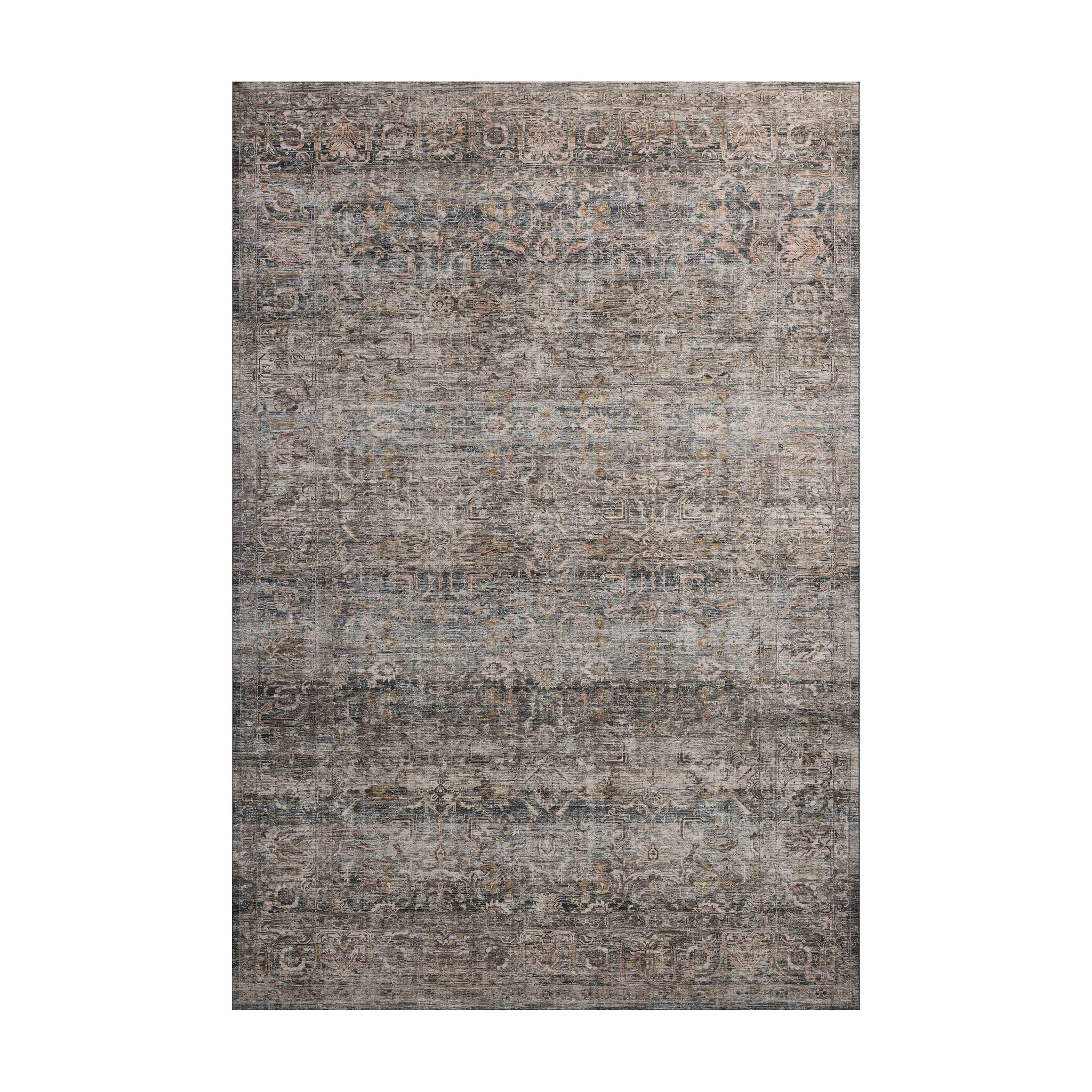 Amber Lewis x Loloi Josie Dove / Gold Machine Washable Rug RUGS - synthetic Loloi 18" x 18"