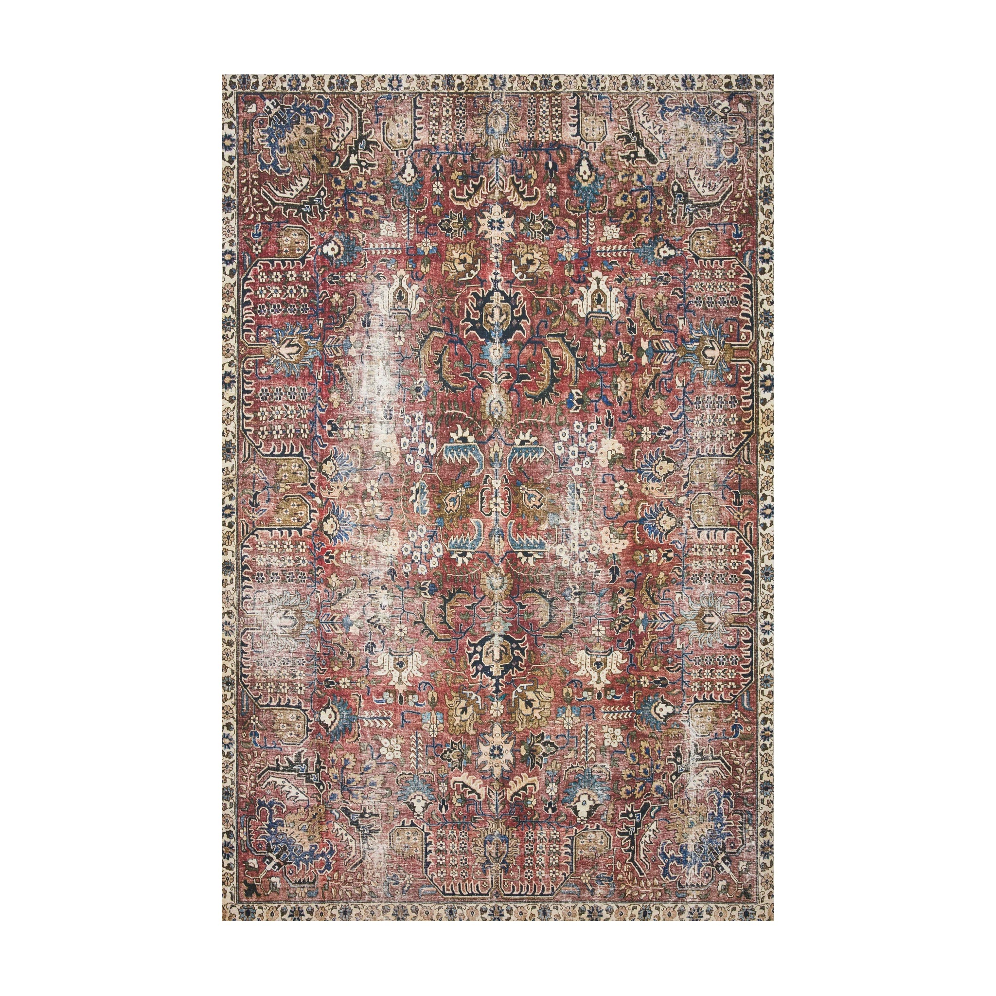 Chris Loves Julia x Loloi Jules Merlot / Multi Rug RUGS - synthetic Loloi 18" x 18"