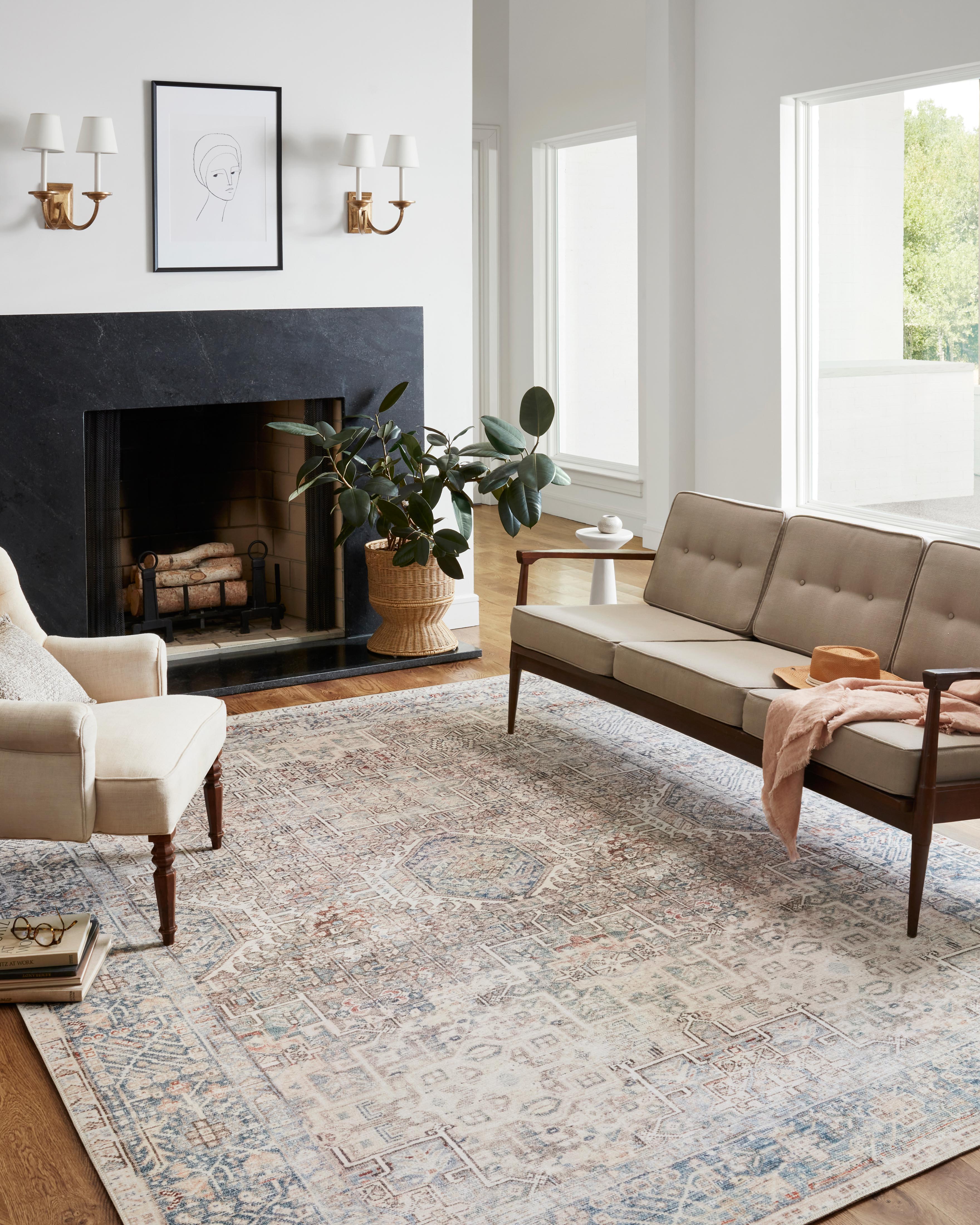 Chris Loves Julia x Loloi Jules Natural / Ocean Rug 0-patterned Loloi