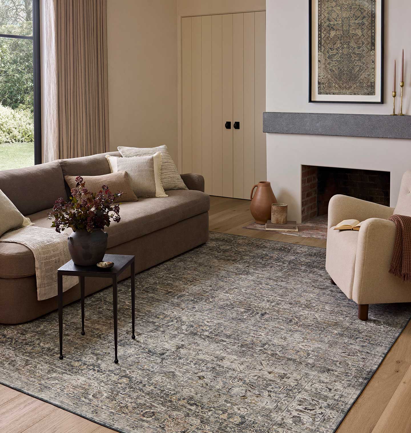 FLOOR MODEL - Amber Lewis x Loloi Josie Dove / Gold - 7'6" x 9'6" RUGS - floor model Loloi