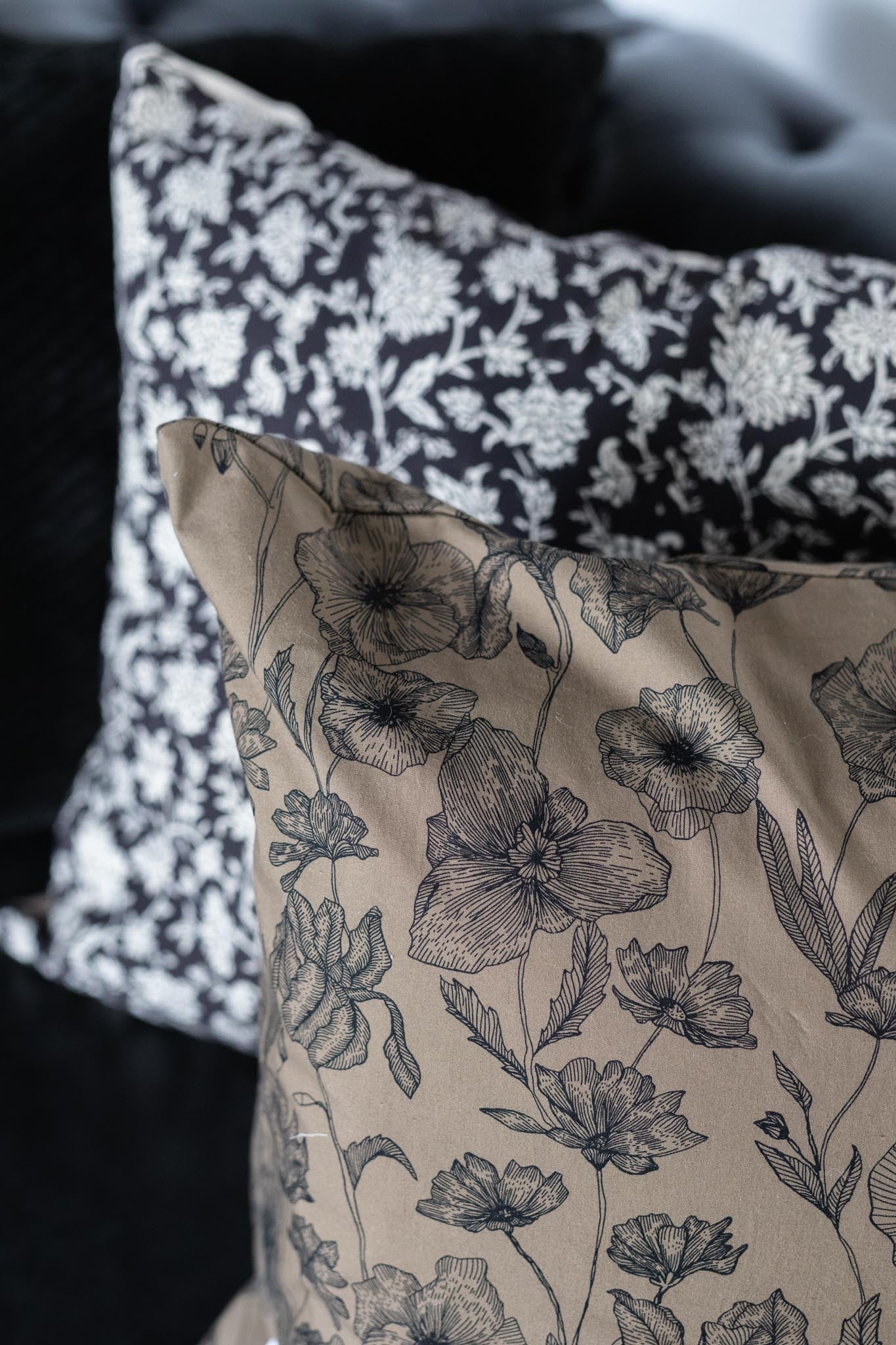 Mica Floral Pillow Cover 00-1 - PILLOWS - block print - neutral Rug & Weave Pillows