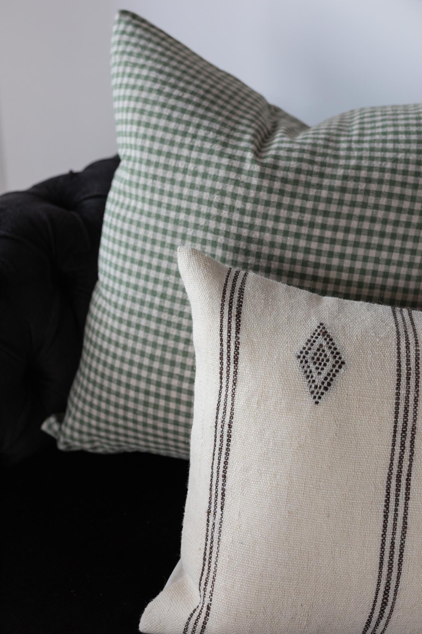 Genevieve Gingham Pillow Cover 3 - PILLOWS - linen - cool Rug & Weave Pillows